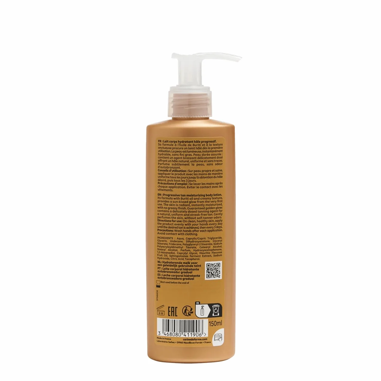 Corine de Farme Lait Hydratant Effet Soleil DHA Autobronzant Progressif 150 mL