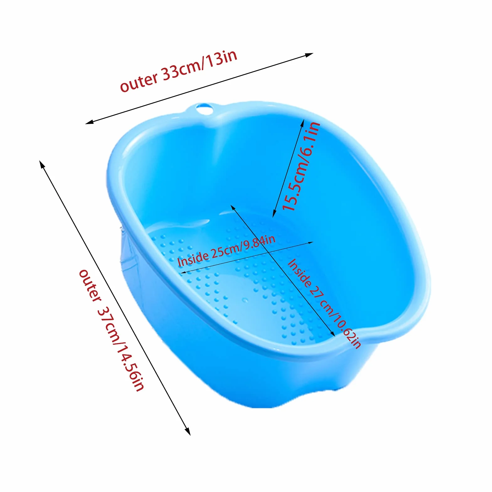 Bassin de Bain de Pieds, Spa d'eau et Massage des Pieds, pour Pédicures Tremper Les Pieds Détox et Massage, éPais et Robuste Bassine Pied Parfait Pour Tremper Les Pieds (Blue)