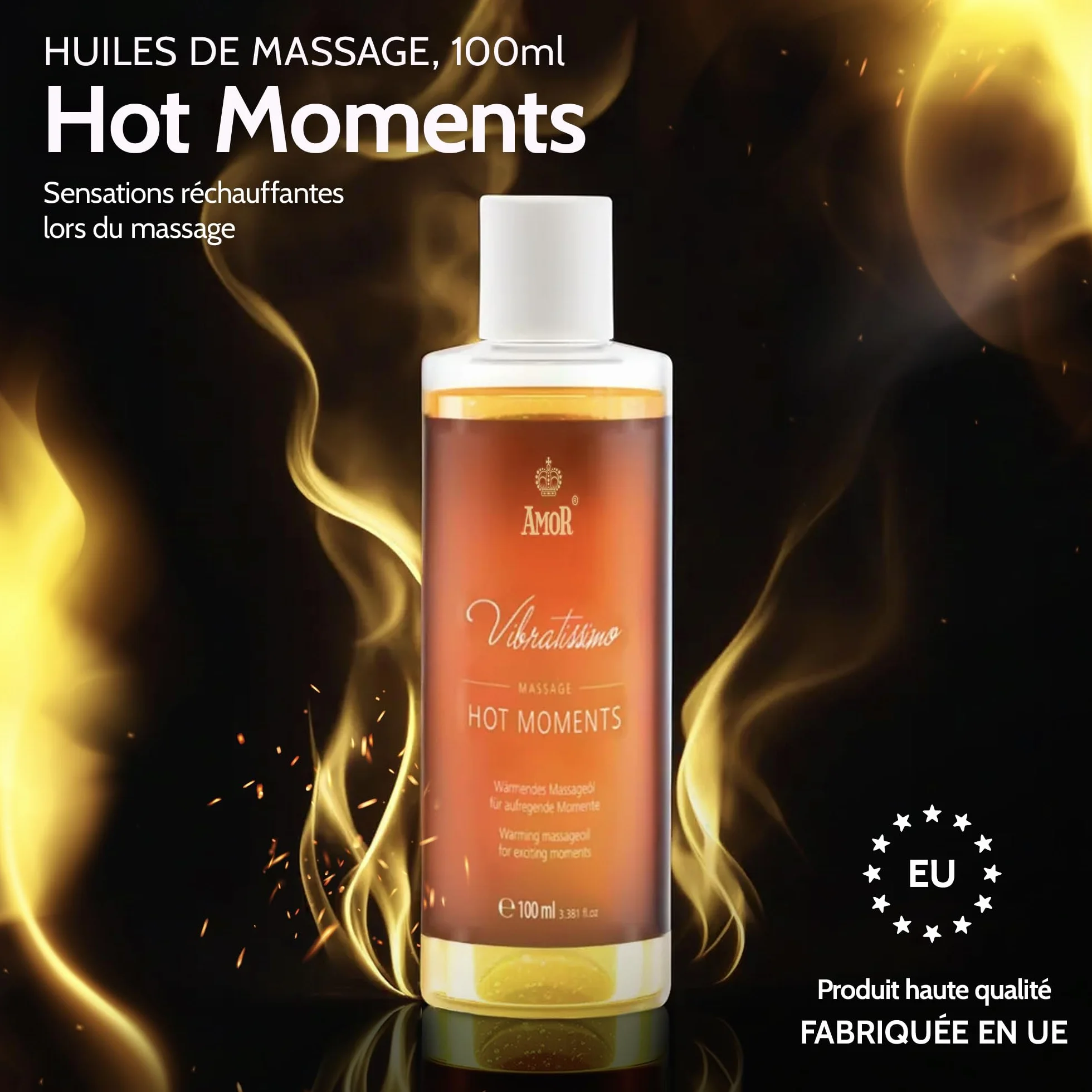 Vibratissimo Hot Moments huile de massage chauffante et apaisante 100 ml
