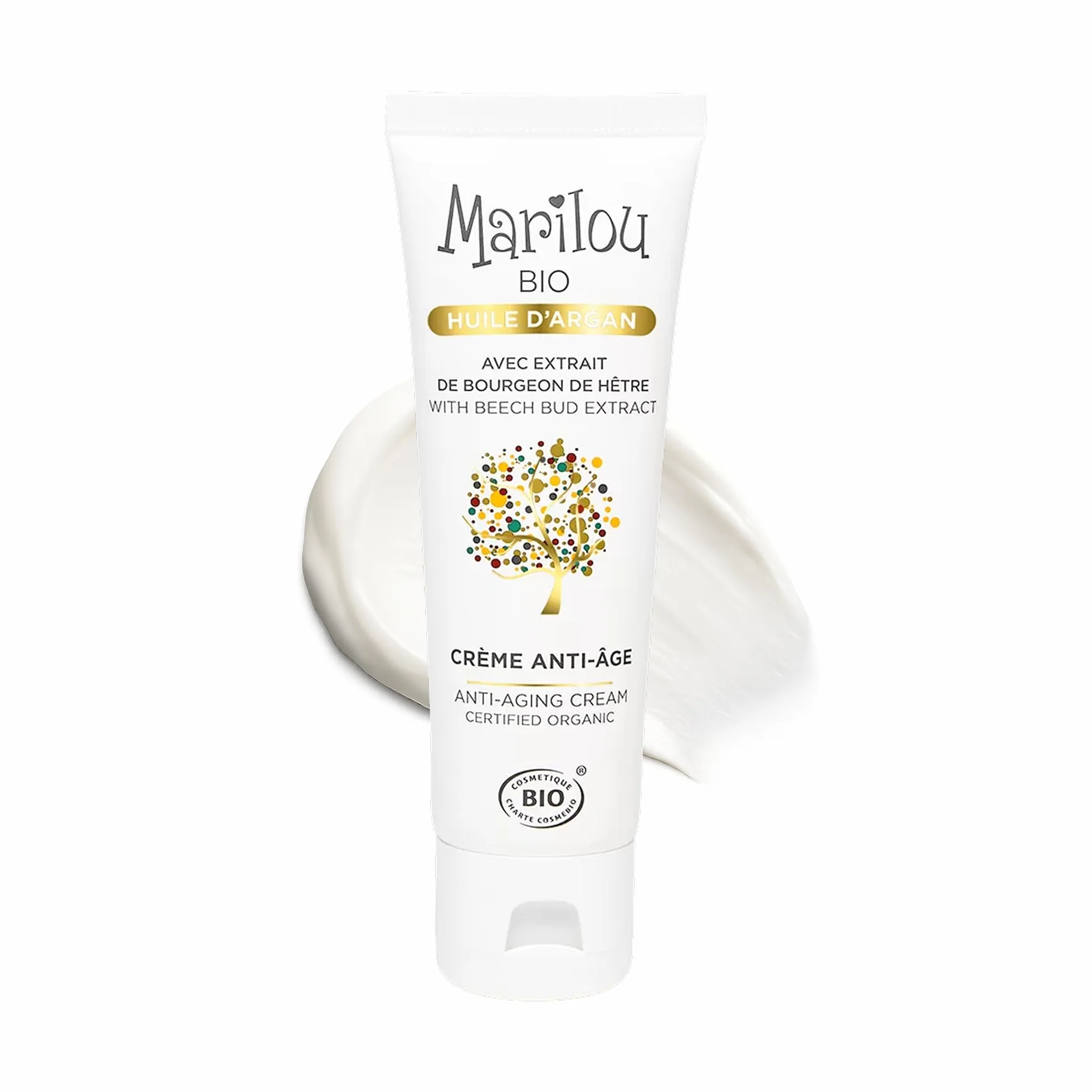 Marilou Bio Crème visage Anti-âge à l'Huile d'Argan bio 50ml 99% ingrédients d'origine naturelle