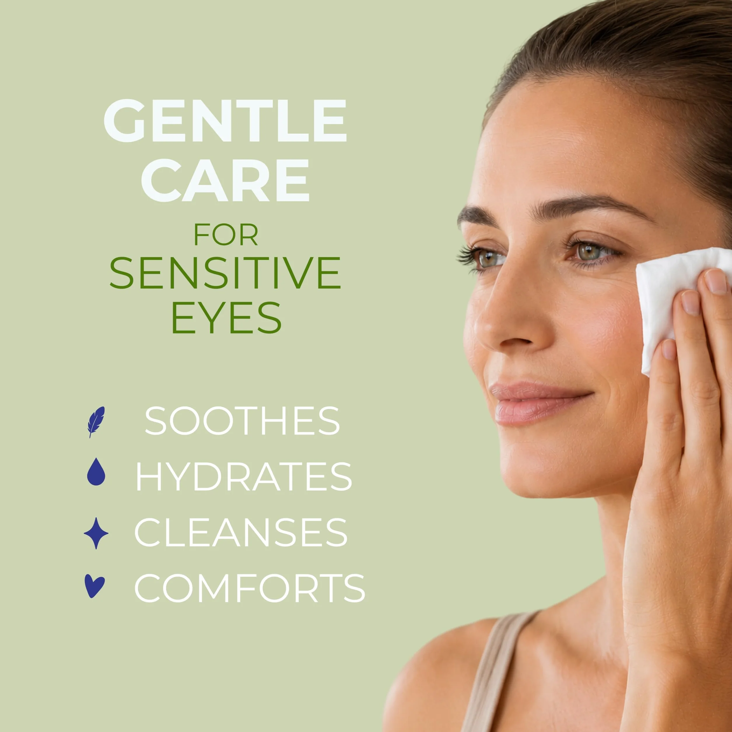 NOVEHA Lingettes pour paupières - Pour cils et paupières délicats - Avec acide hyaluronique, camomille et aloe vera - Tampons pré-humidifiés emballés individuellement (60 lingettes)