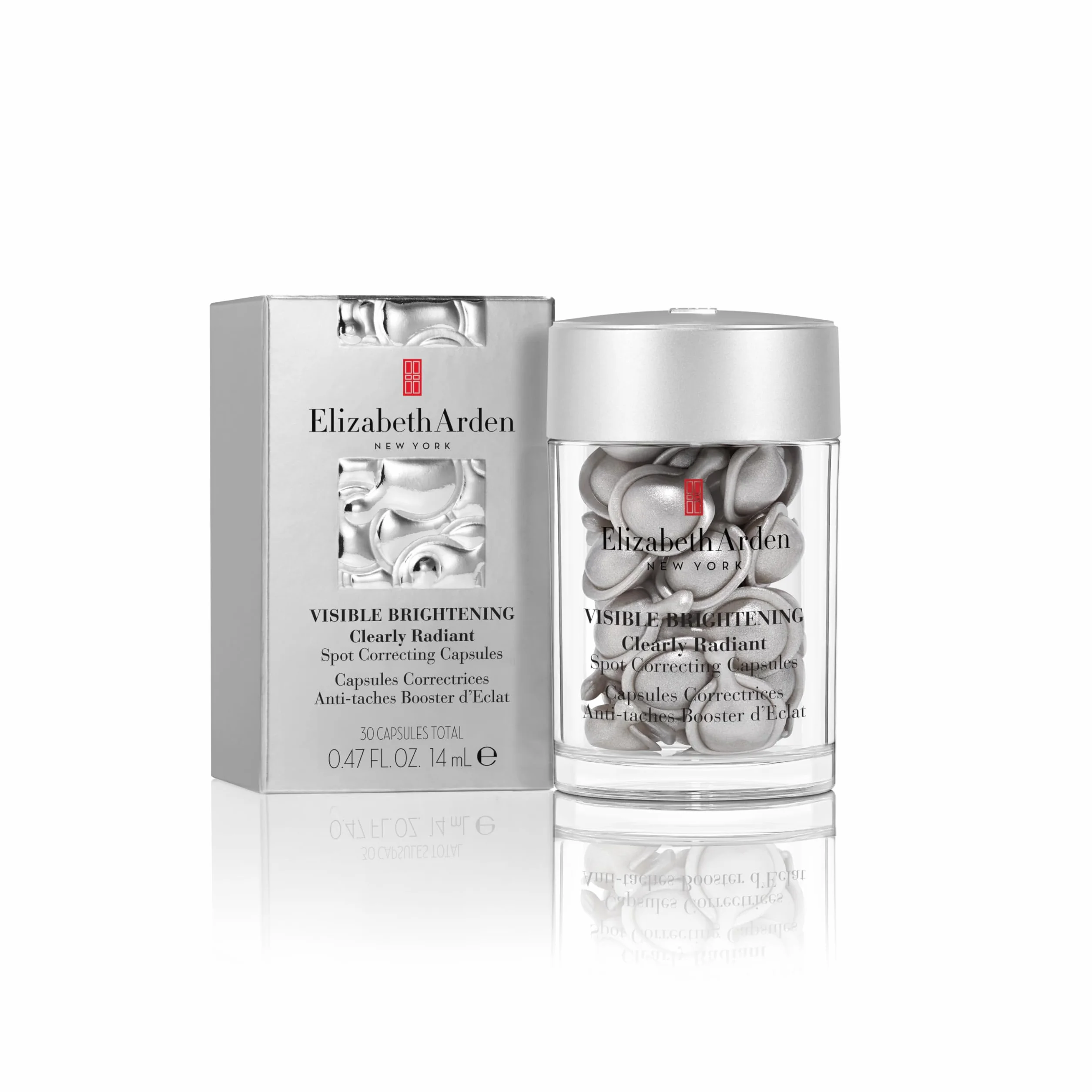 Elizabeth Arden, Visible Brightening Capsules Sérum Correctrices Anti-taches Booster d’Éclat, Serum visage, Soin skincare anti taches brunes, Lisse le teint, Eclat