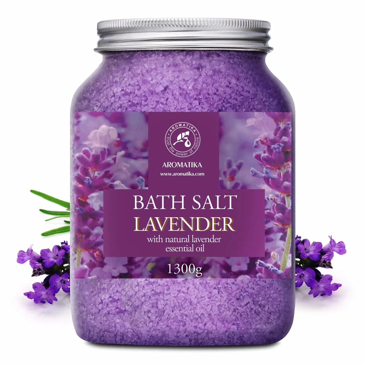 AROMATIKA Sel de Bain Lavande - Détente & Sommeil, 1,3kg