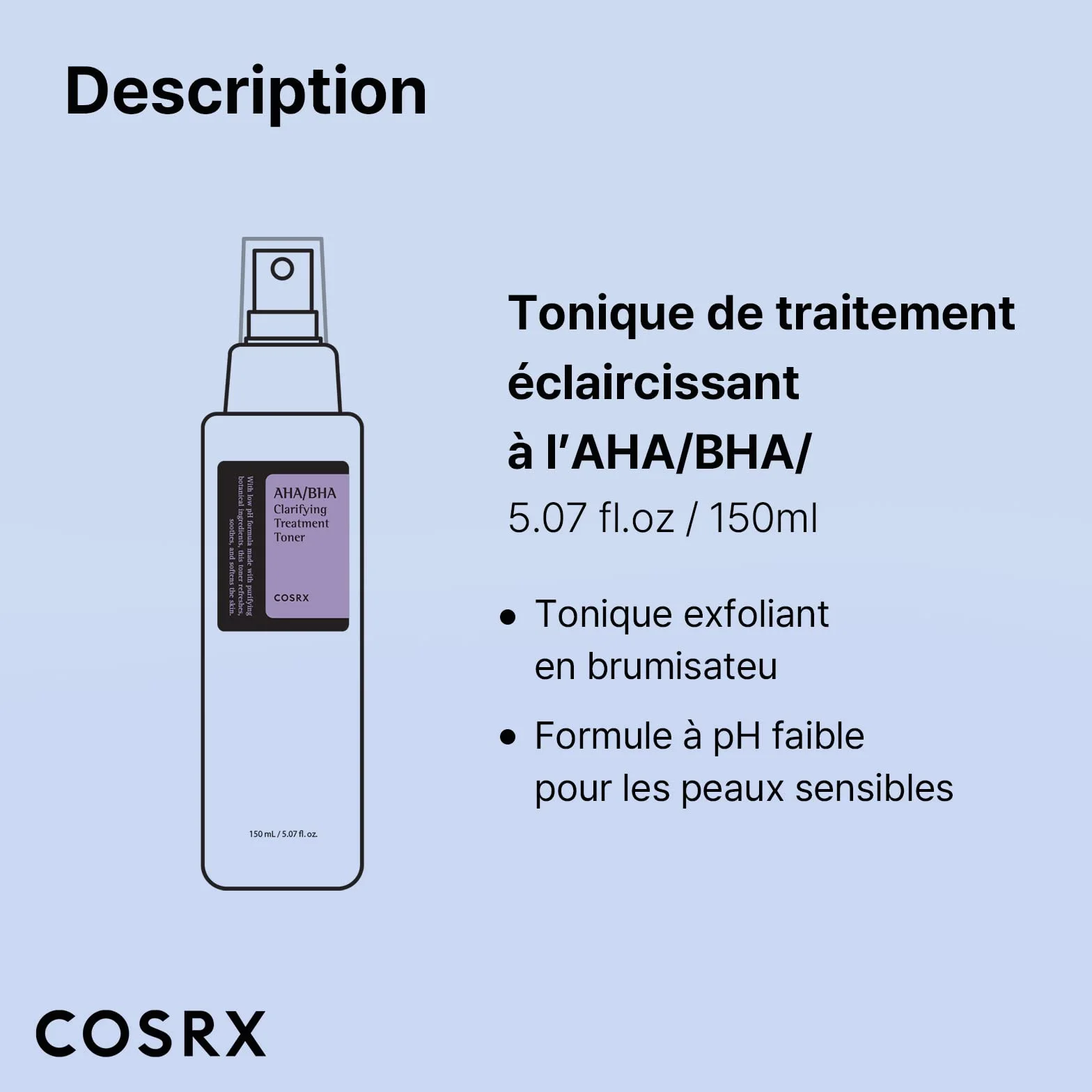 Cosrx AHA/BHA Clarifying Treatment Toner 150 ml Lotion exfoliante visage