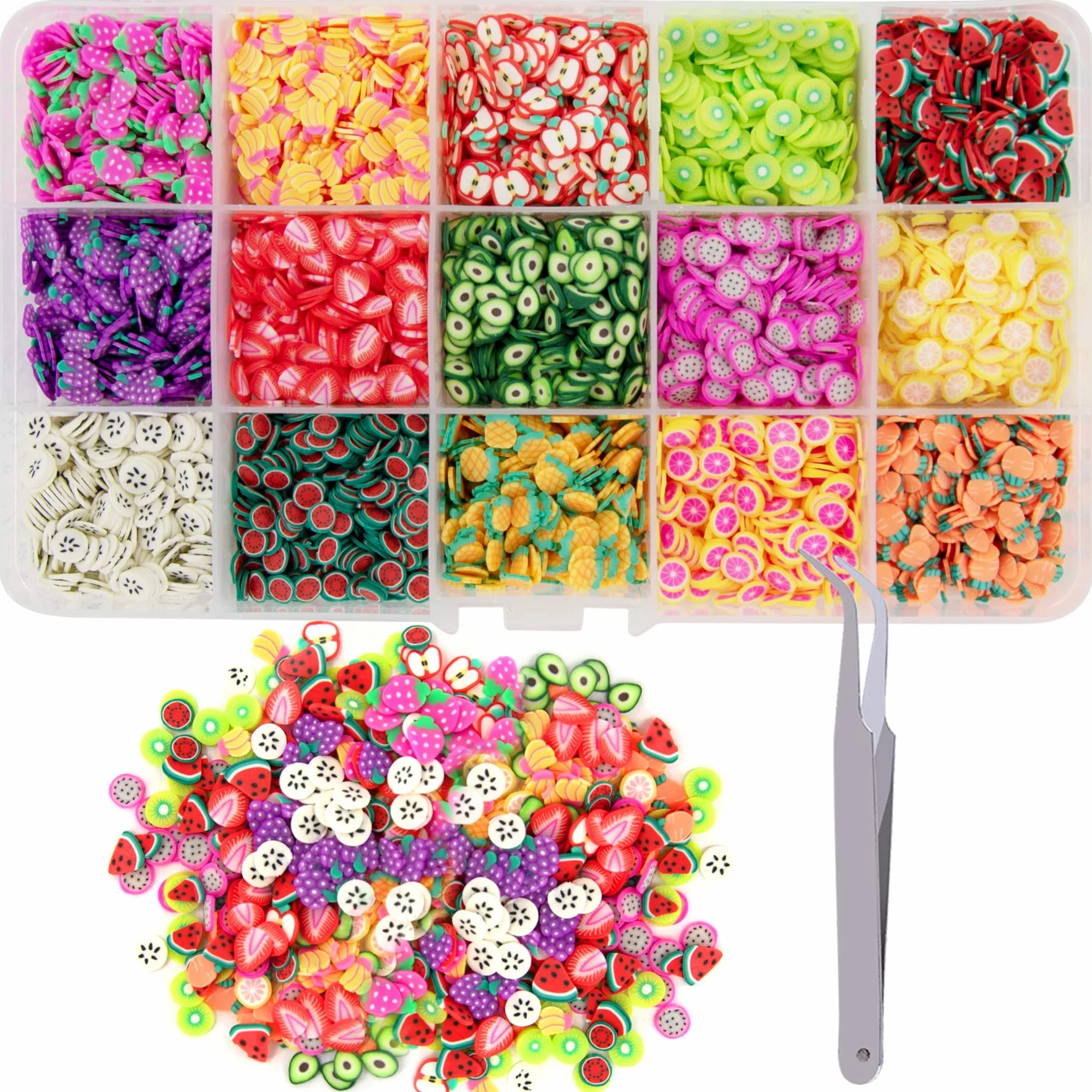 Duufin 10500 pièces tranches de fleurs gâteau en pâte pour décoration des ongles