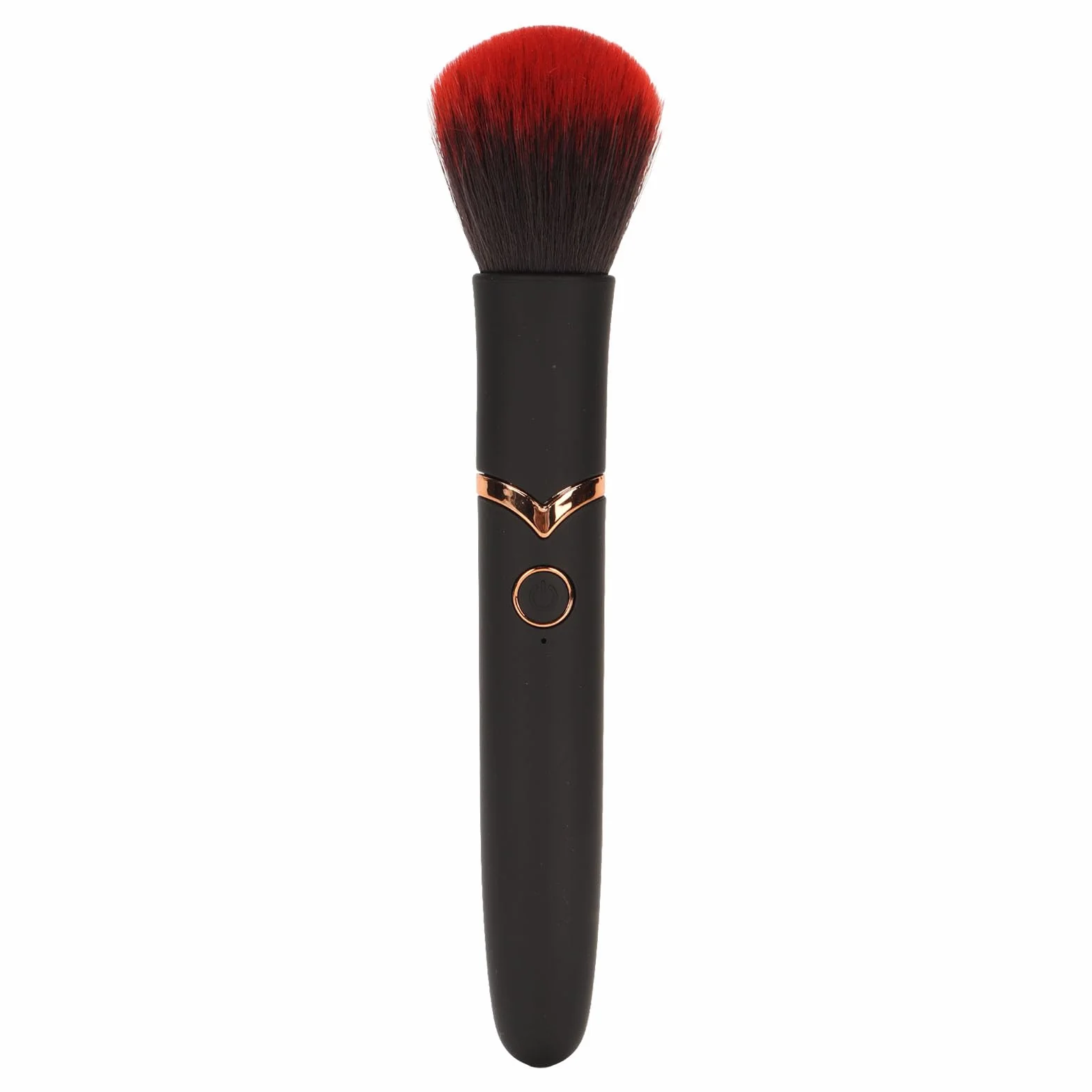 Brosse de maquillage rechargeable, brosse électrique à 10 vitesses pour fond de teint et poudre libre, étanche pour crème liquide (Tête ronde noire)