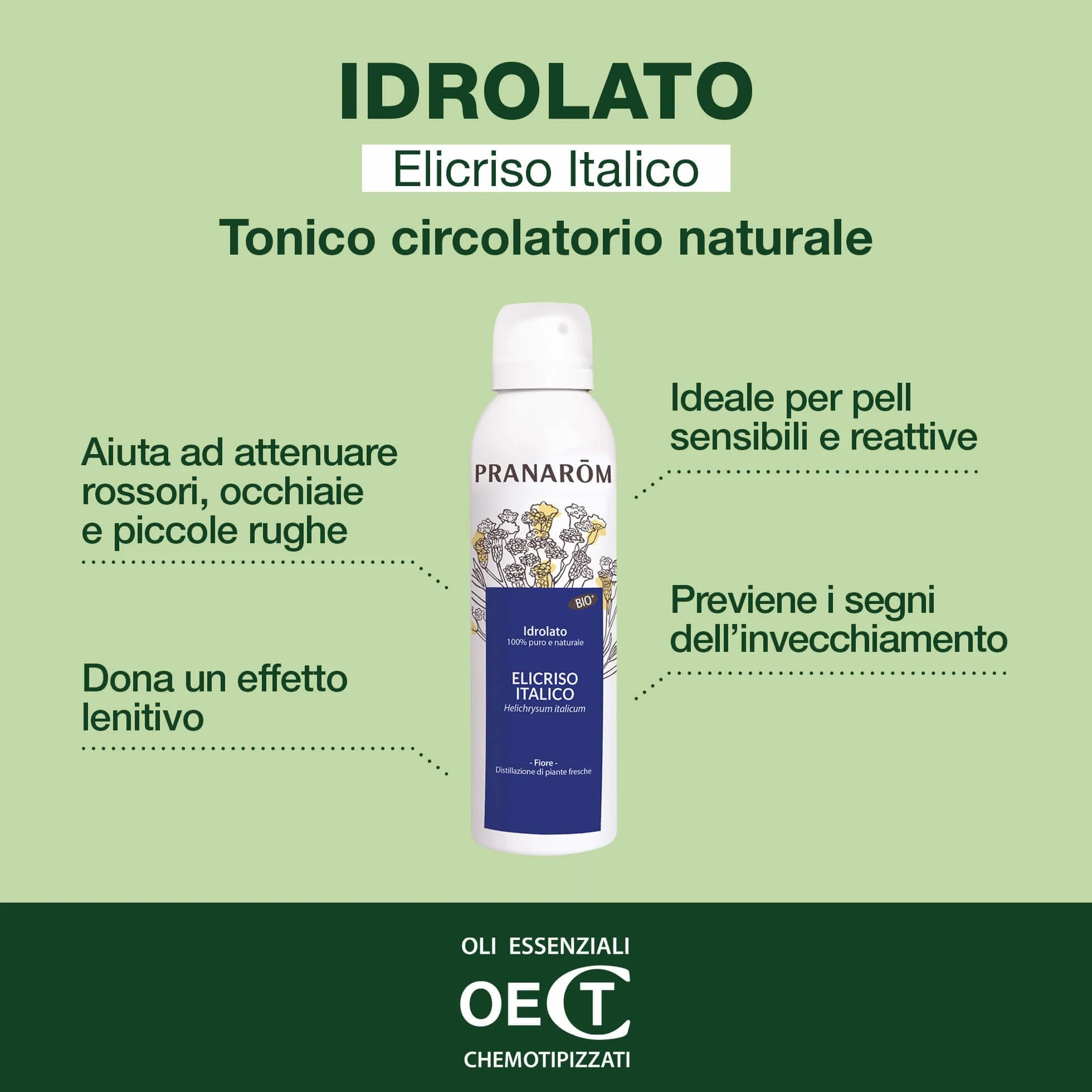 Pranarôm Hydrolat Immortelle Eau Florale aux Huiles Essentielles Biologiques 150 ml