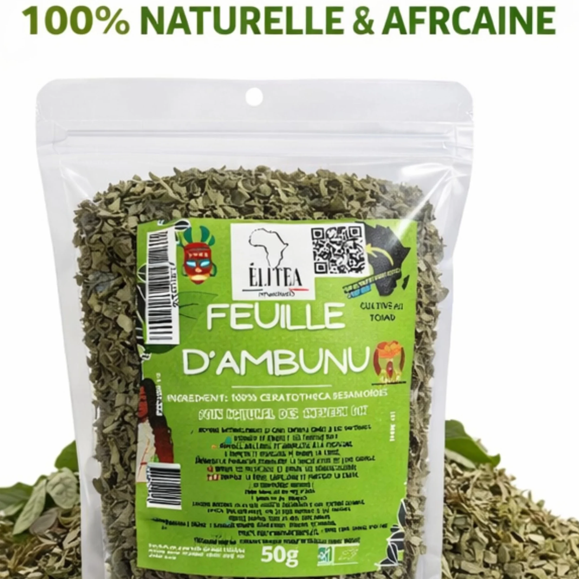 Gel Démêlant Fortifiant Cheveux Crépus Bouclés Frisés Feuilles d’Ambunu Naturel 50g