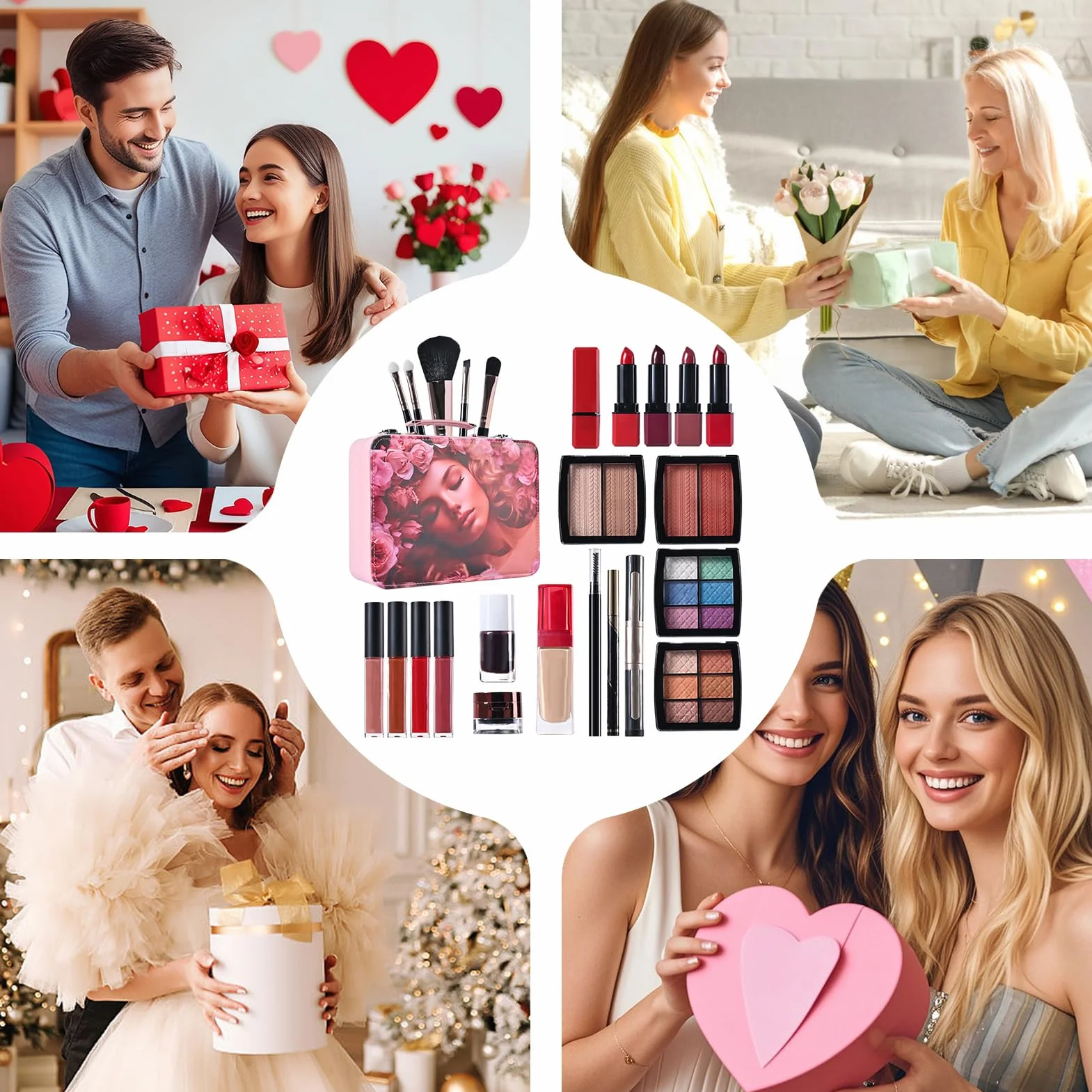 Kit de maquillage pour adolescents - Palette de fards à paupières - Kit de maquillage portable résistant à l'eau | pour femmes, mères, grands-mères, mariées, anniversaires et rendez-vous