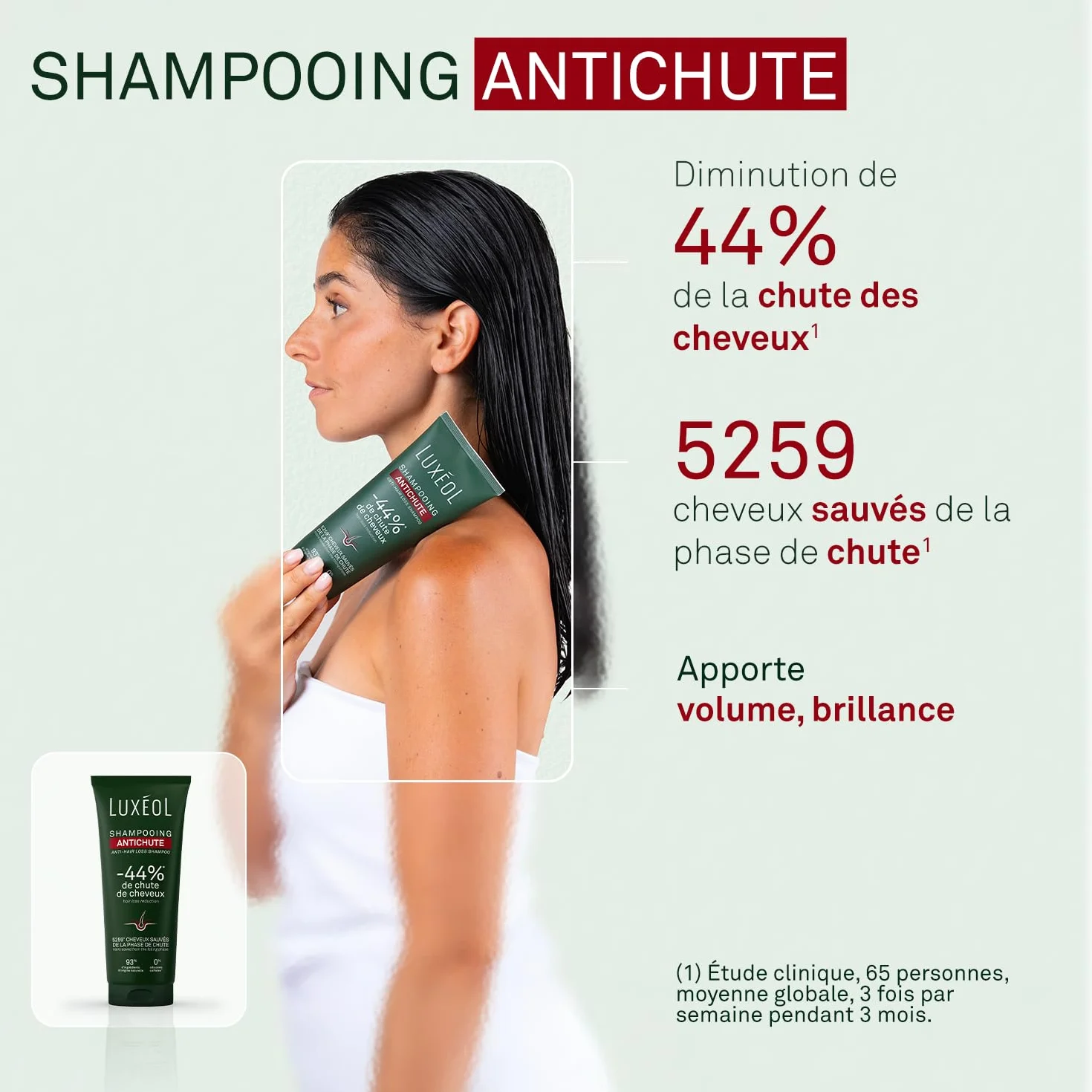 Luxéol Shampooing Antichute 200 ml Réduit la Chute de Cheveux Volume & Brillance