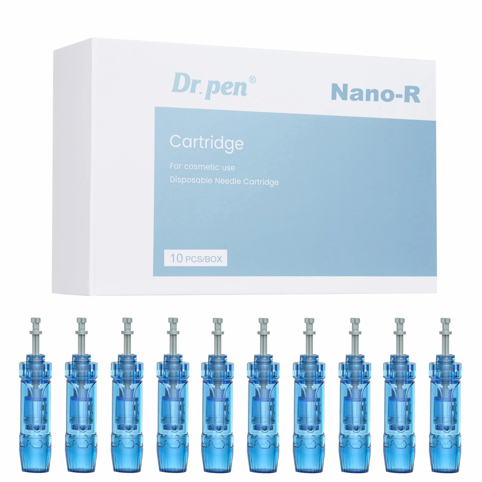 10 Pièces Dr. Pen Cartouches Nano-R - Cartouche d'Aiguille de Rechange Originale pour Dr. Pen Ultima A8S M8S A9 Stylo de Microneedling (Nano-R, 10PCS)