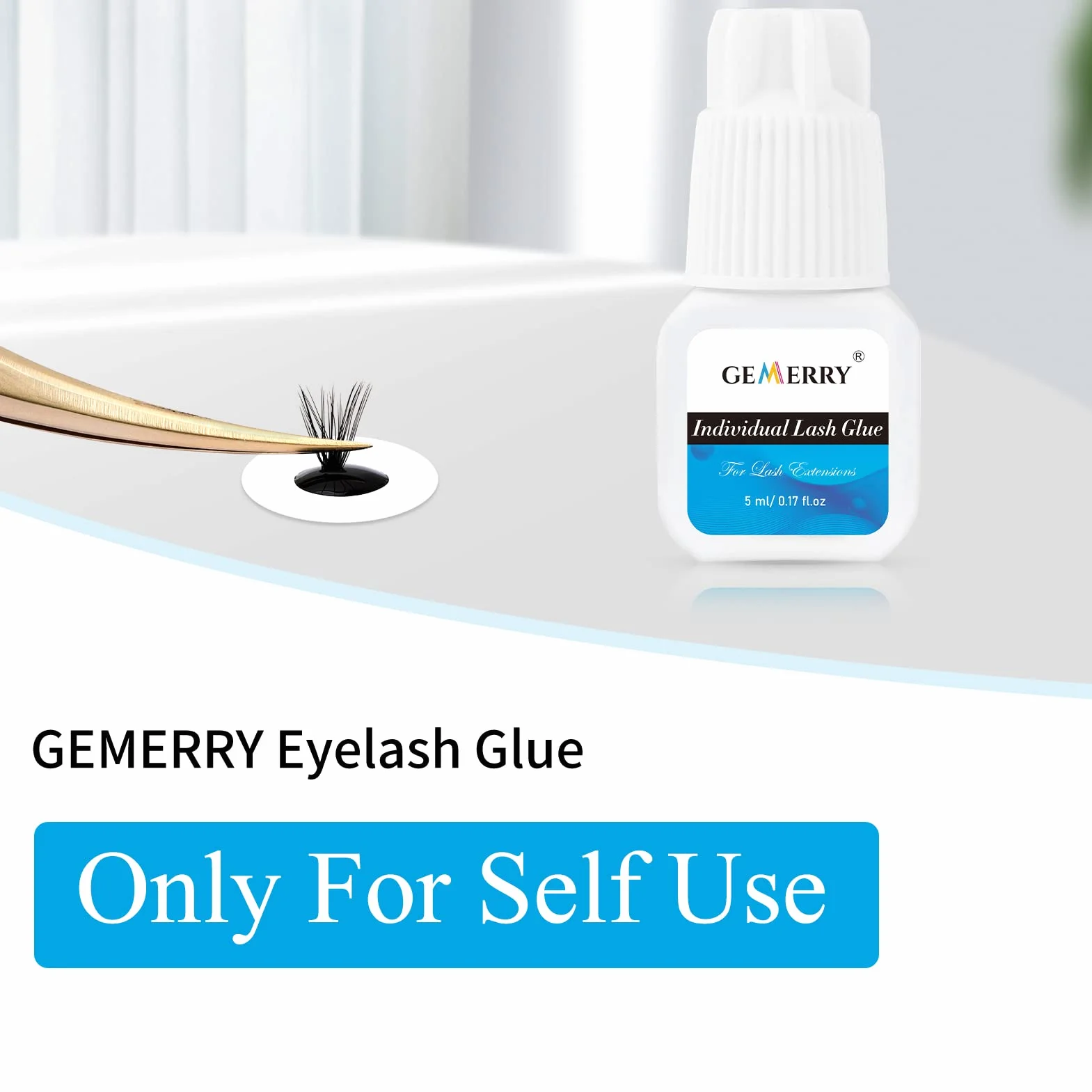GEMERRY Colle à Cils Longue Durée 5ML Adhésif pour Extension Lash Imperméable