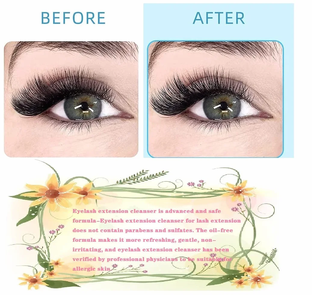 Shampoing Cils Mousse 600ml Nettoyant Paupières Lash Shampoo Eyelash Extension Cleanser Lavender