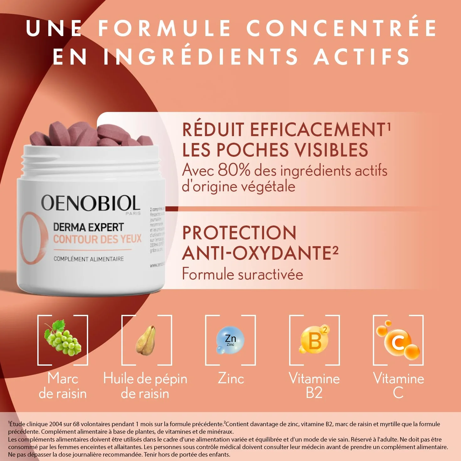 Oenobiol Derma Expert Contour des Yeux Complément Alimentaire 60 Comprimés
