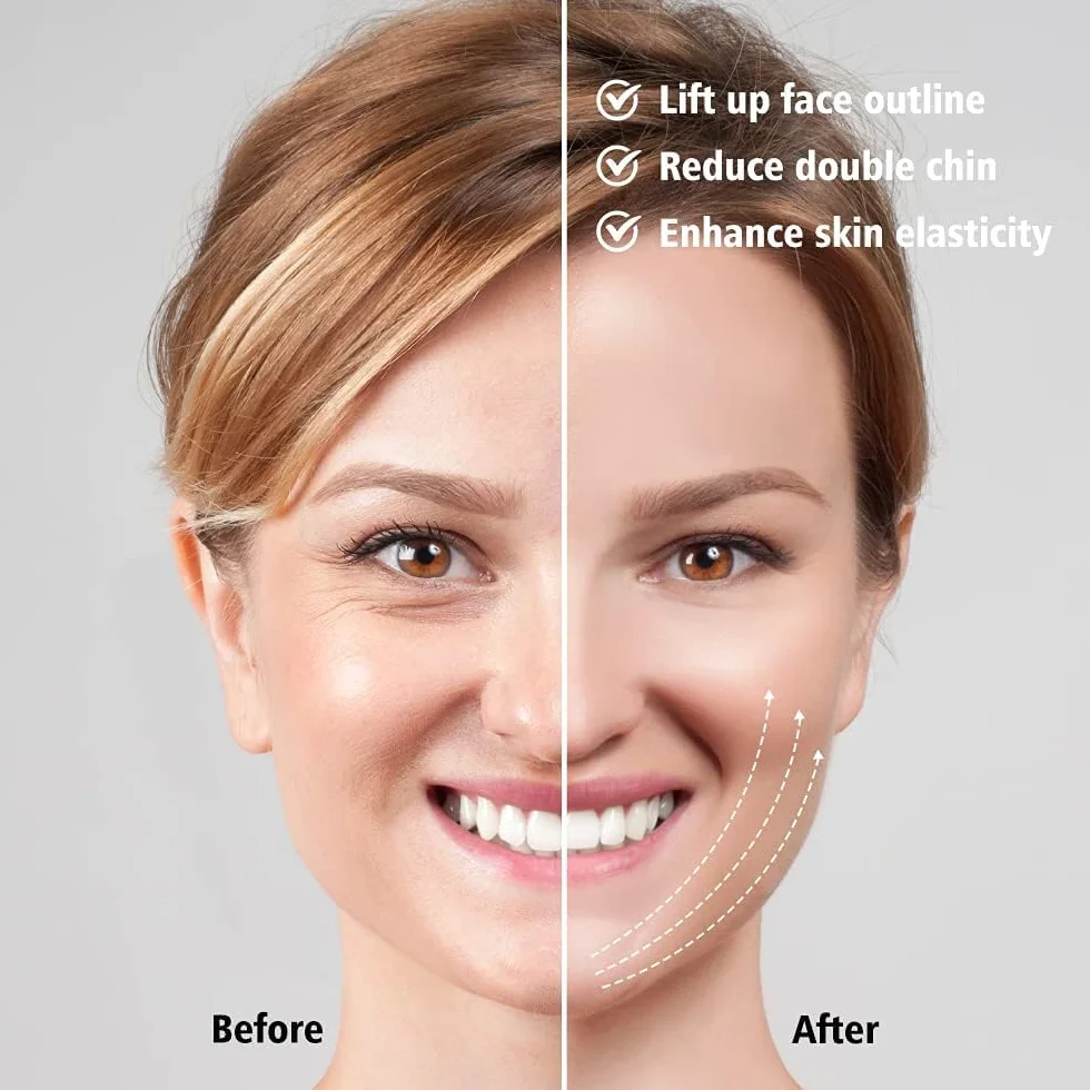 Massager Électrique en V pour le Visage,Électrostimulateur Édition 2026 Appareil de Soins du Visage avec Technologie EMS,Lumière Rouge et Bleue,5 Modes de Traitement