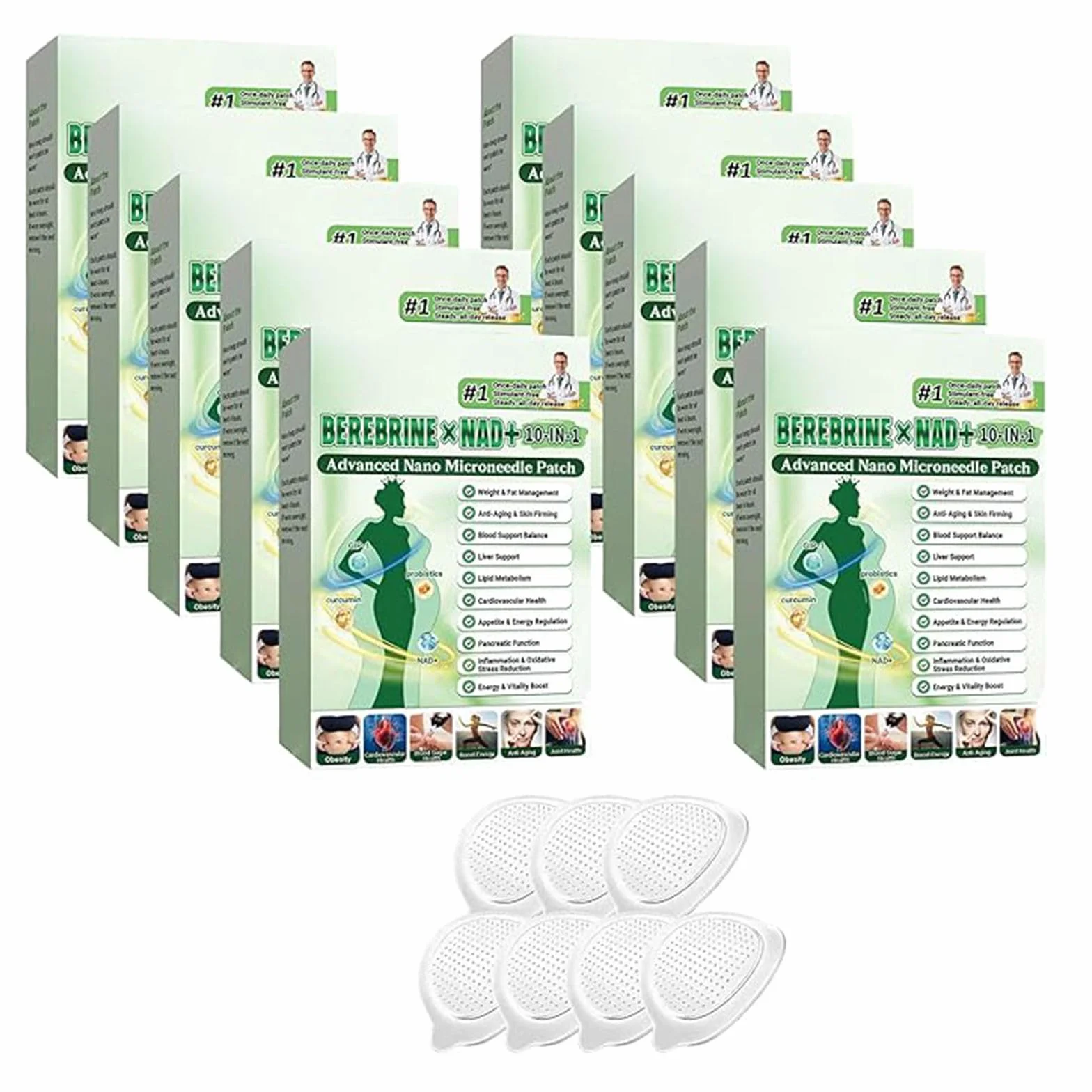𝑴𝒐𝒓𝒊𝒏𝒈𝒂 Patch 𝑴𝒊𝒏𝒄𝒆𝒖𝒓 10 en 1 Ingrédients Naturels Patchs Corporel Quotidien Ultra Fin et Invisible Action Ciblée pour Homme et Femme (6)