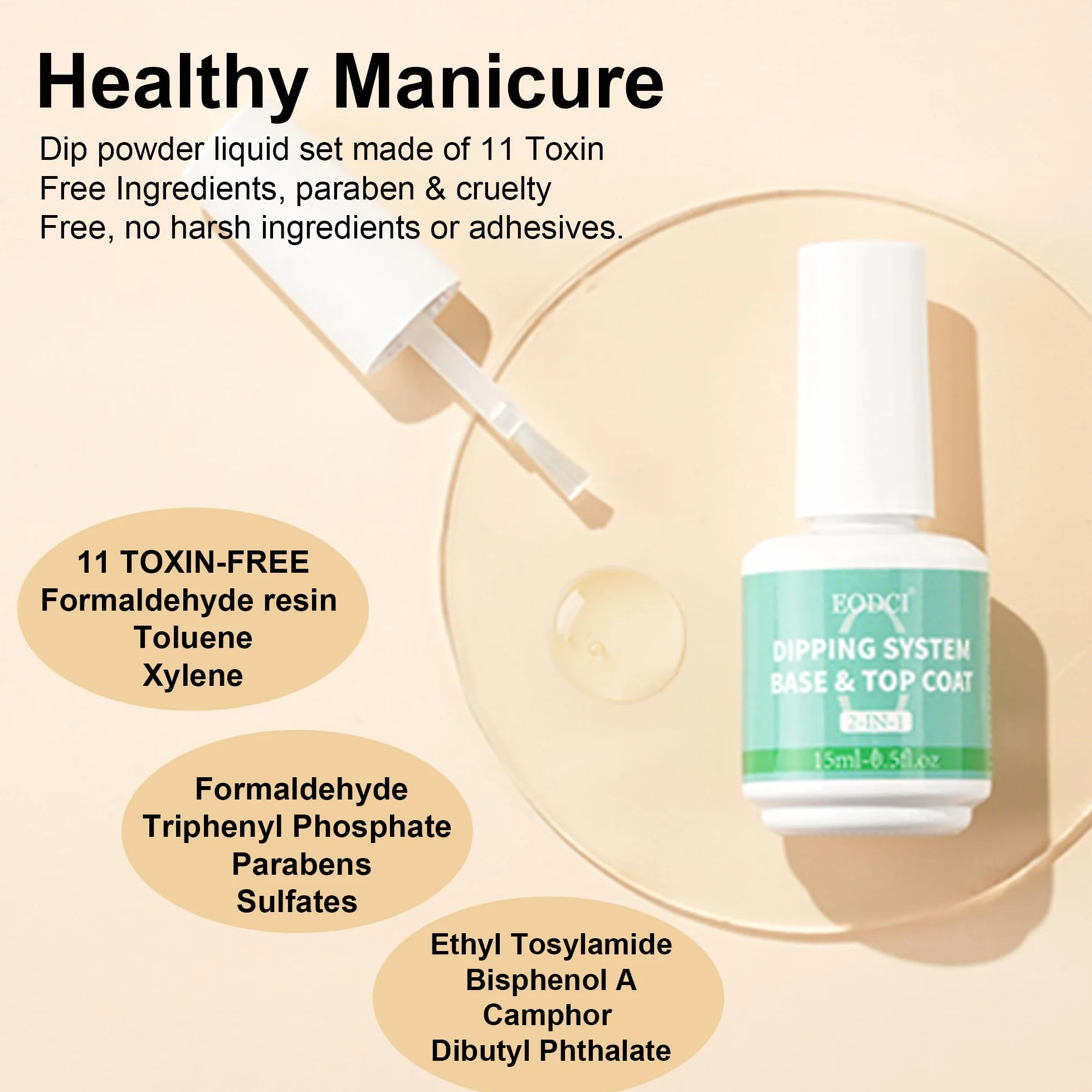 Dip Powder Liquid Set 2 en 1 Base Top Coat Activateur System Kit Trempage Poudre Ongles Acrylique Manucure