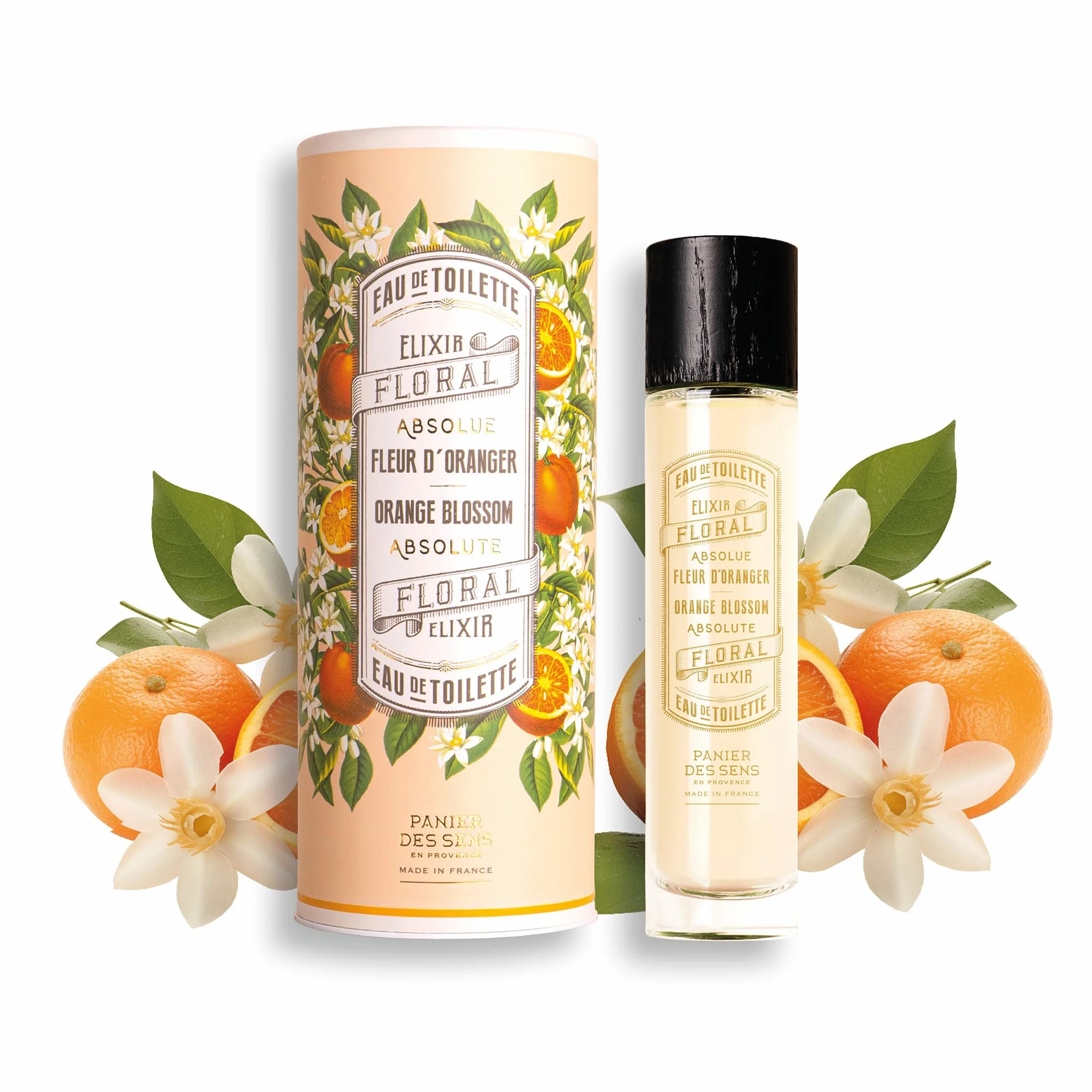 Eau de Toilette Fleur d’Oranger 50ml - Parfum Fleur d’Oranger Femme Floral, Doux et Lumineux - Notes de Mandarine & Vanille - Fabriqué en Provence - Panier des Sens
