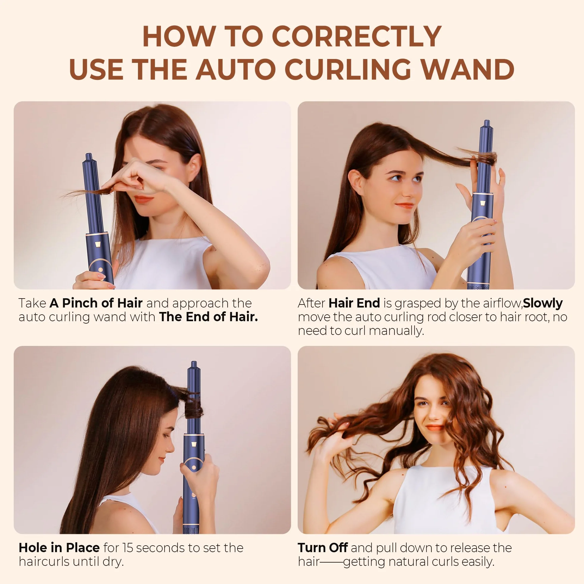 Pro Air Brush Styler 7 en 1 Brosse Soufflante Sèche Cheveux Haute Vitesse Ionique 110000 tr/min Bleu