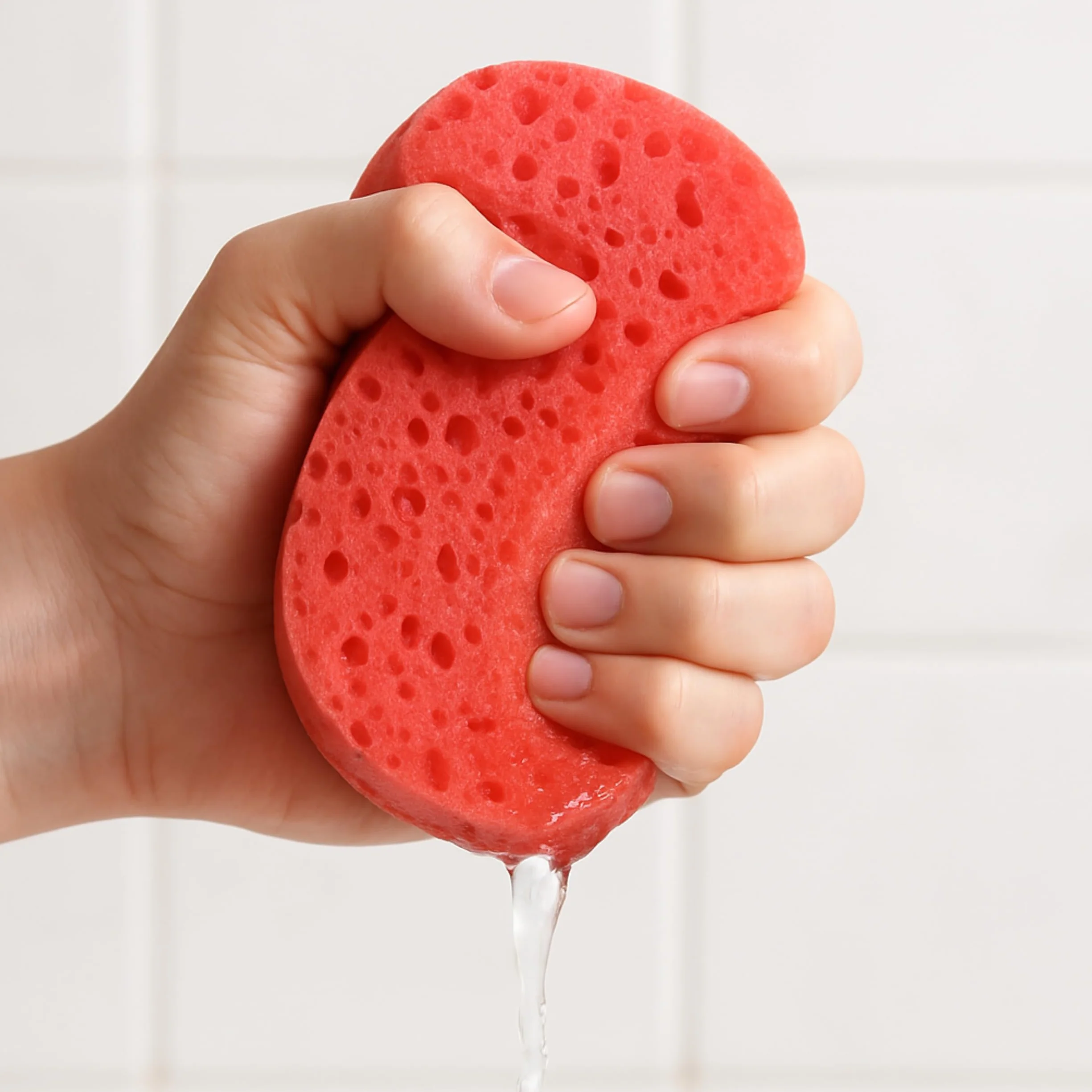 PARENCE Éponge de Bain Naturelle Végétale Douche Corps Visage 13x11x7 cm
