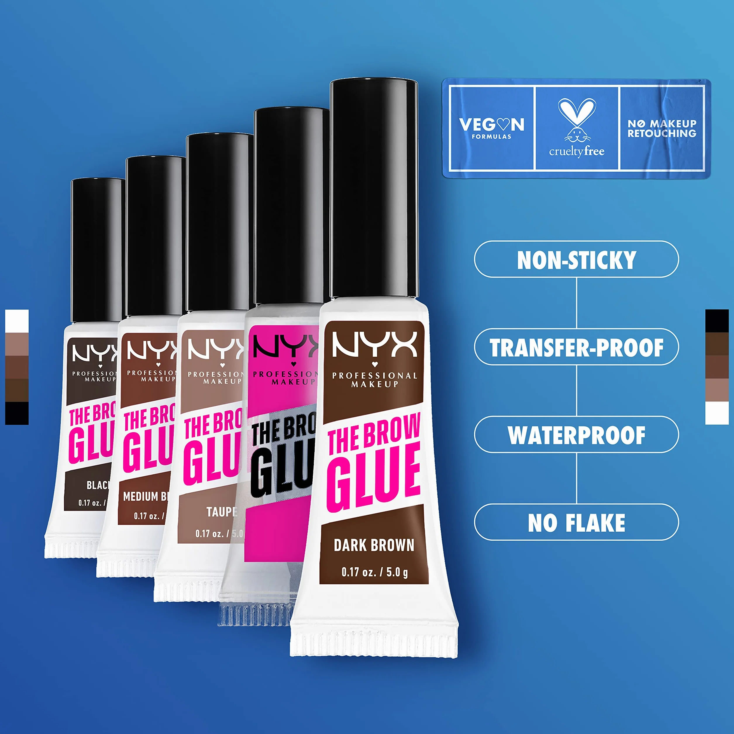 NYX Professional Makeup The Brow Glue Colle Fixatrice à Sourcils Teintée Tenue 16H Transparent