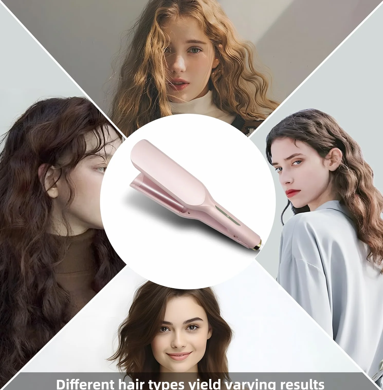 Fer à onduler, fer à friser boucles pour cheveux 32mm, Deep Waves, vagues d'eau, Mermaid Waves, Styliseur de vagues, fer à friser français pour cheveux longs/courts, température réglable bigou