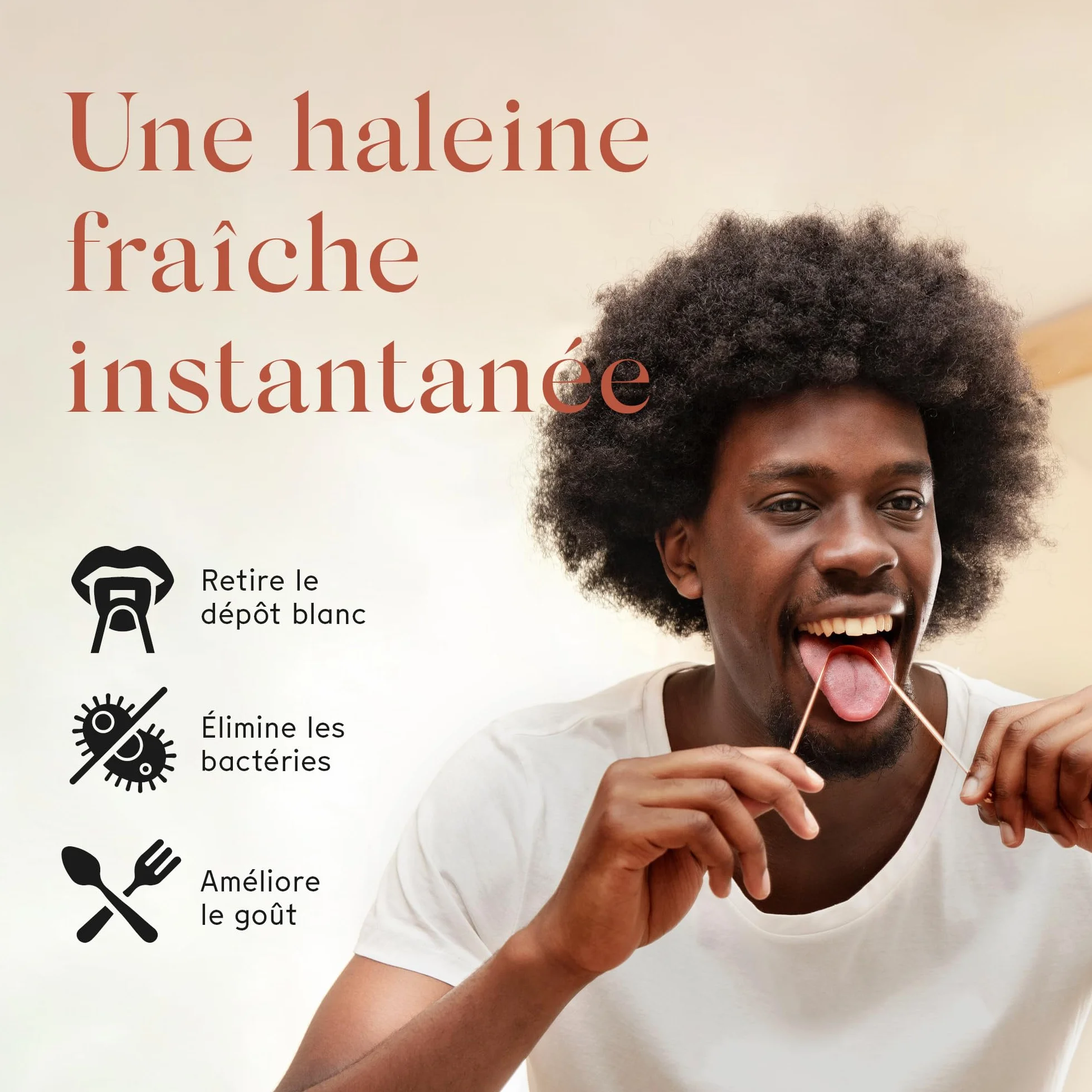 Arista Gratte Langue Cuivre Ayurvédique Antibactérien Haleine Fraîche