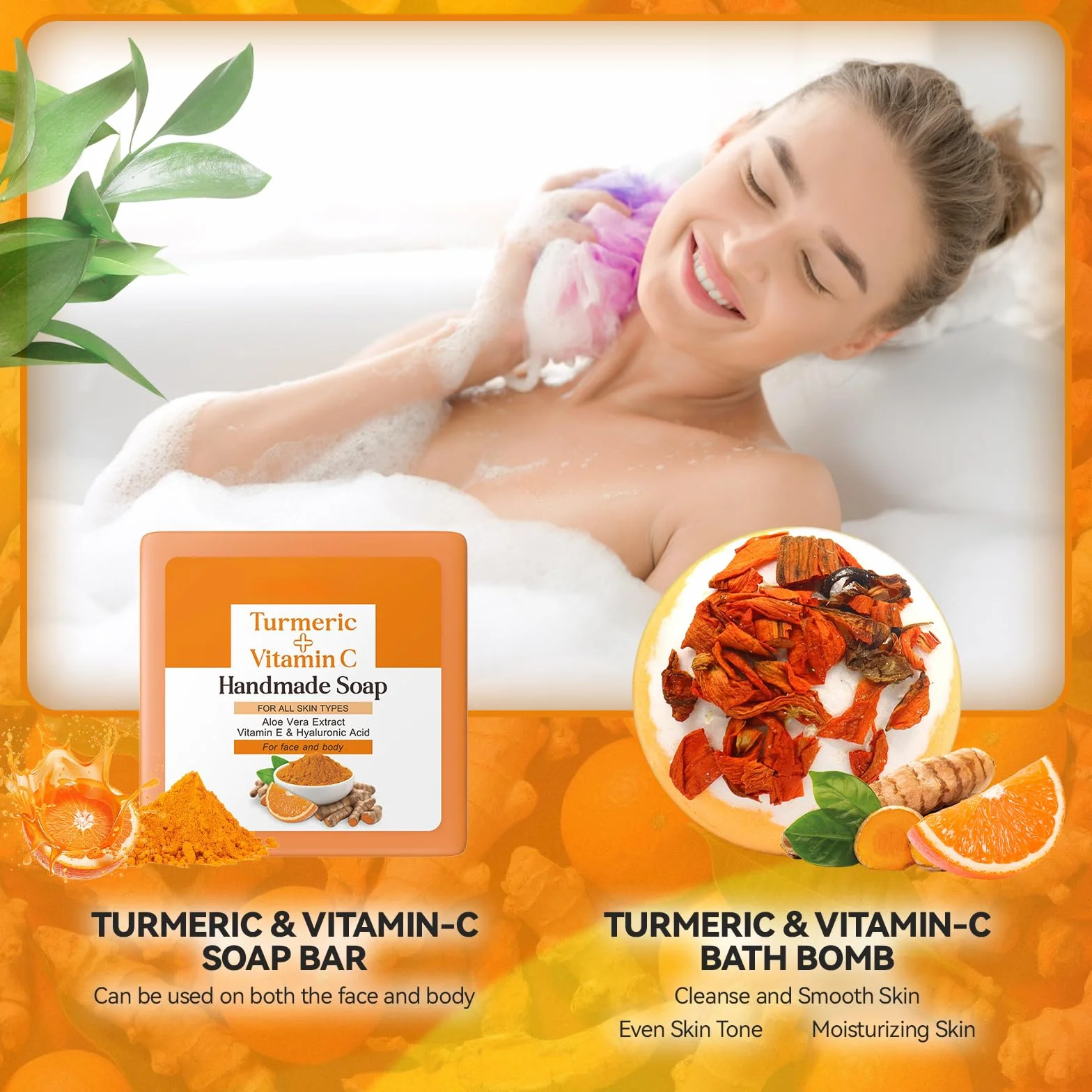 Curcuma & Vitamine C Skincare Set 21 Pièces Coffret Soin Femme