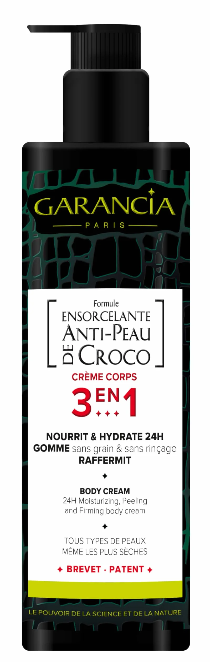 Garancia Crème corps 3 en 1 400 ml Formule ENSORCELANTE ANTI-PEAU DE CROCO Parfum