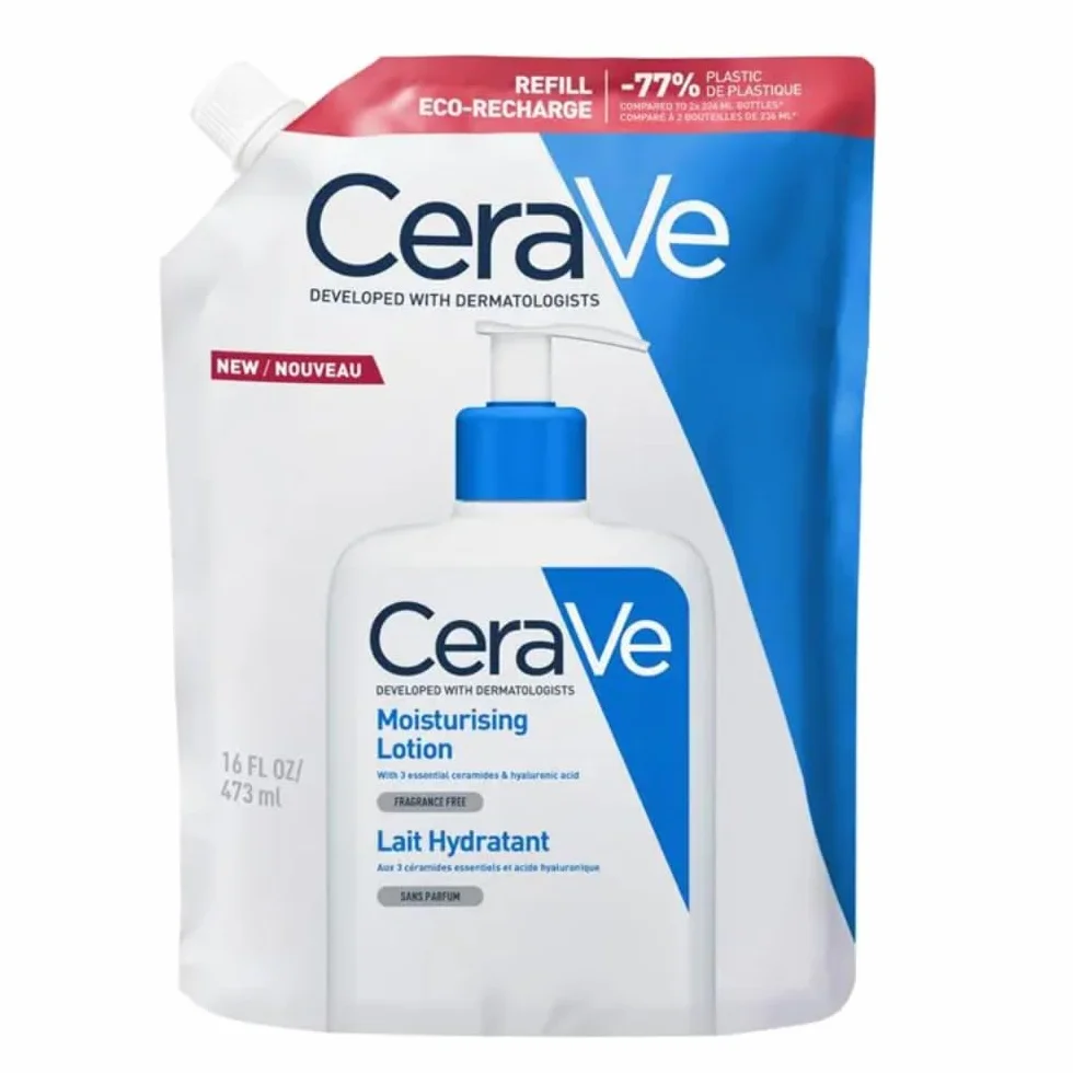 CeraVe Lait Hydratant Corps et Visage Peau Sèche 24H Hydratation Acide Hyaluronique 3 Céramides Sans Parfum