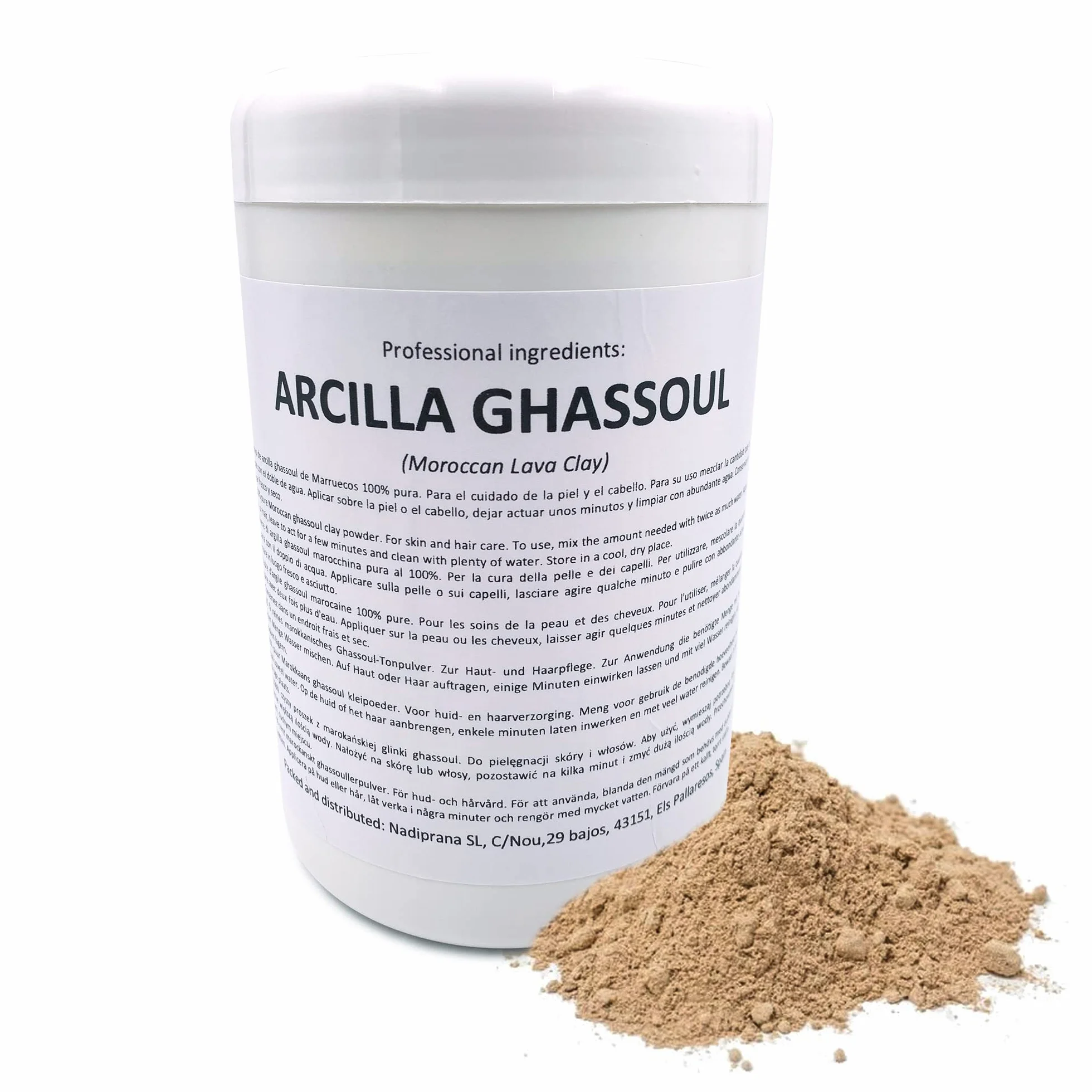 Argile Ghassoul 1 kg Poudre de Pierre de Lave du Maroc Soin Peau Cheveux Exfoliante Adoucissante