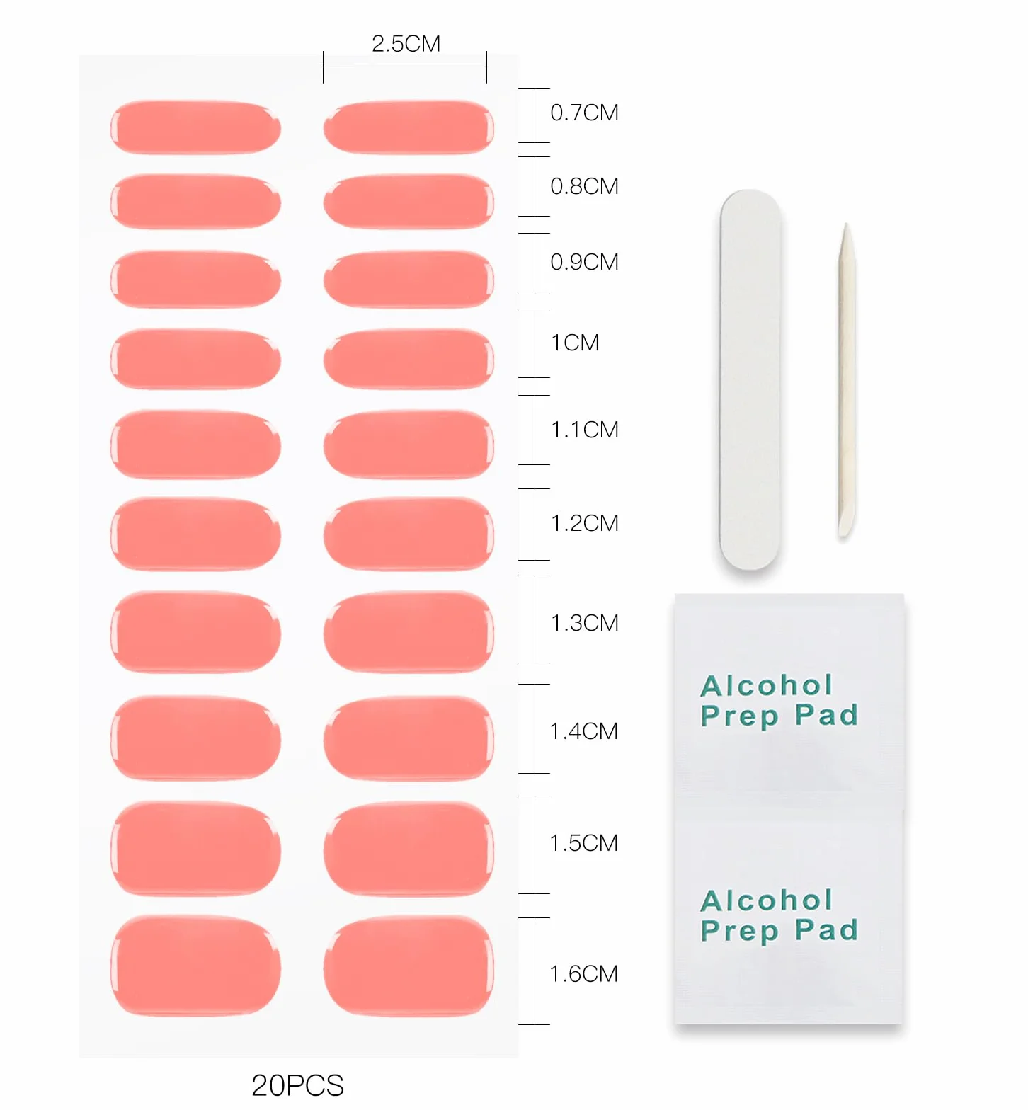 Autocollant Ongles Gel UV Rose Orange Gel Nail Art Stickers Semi-durci Deco Ongle Design Manucure