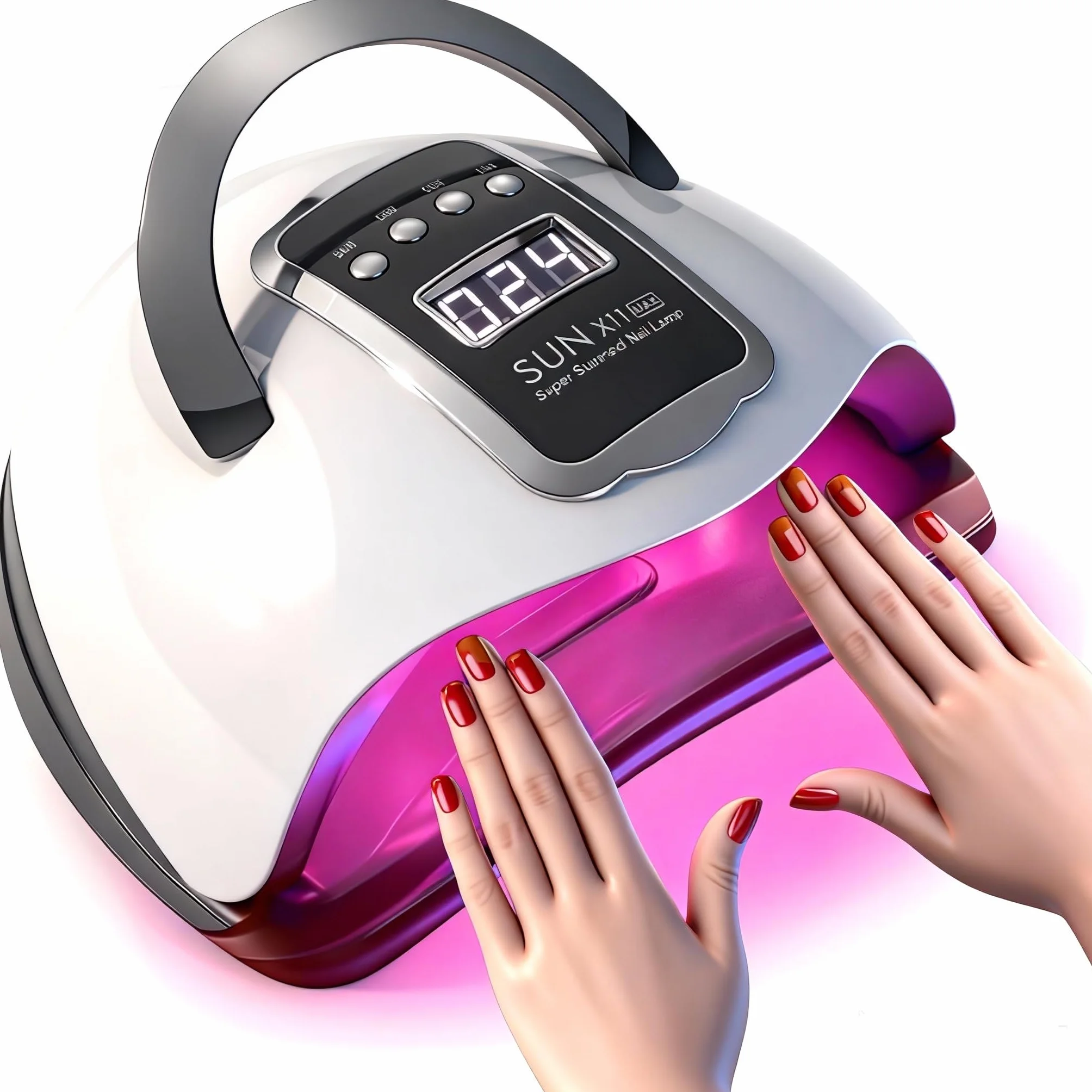 Lampe à ongles UV LED 280 W - Pour vernis à ongles gel - Avec 66 perles de lampe et capteur automatique - 4 réglages de minuterie - Outils de nail art professionnels