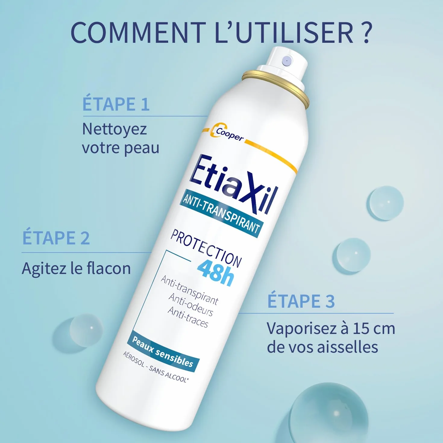 ETIAXIL Déodorant Anti-Transpirant Aérosol 48h 150 ml Lot de 2