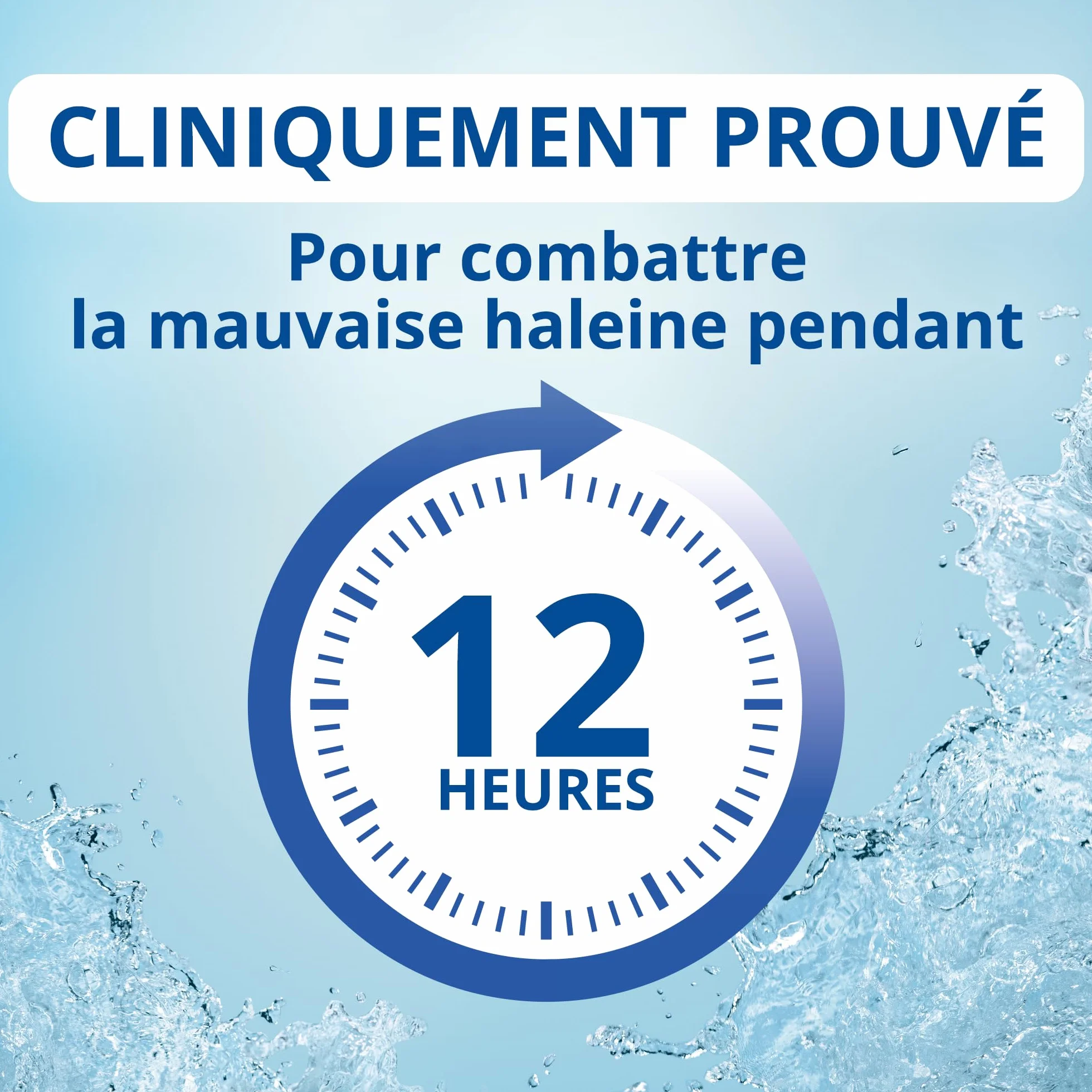 Bain de bouche sans alcool 500 ml arôme menthe lutte contre la mauvaise haleine 12 heures
