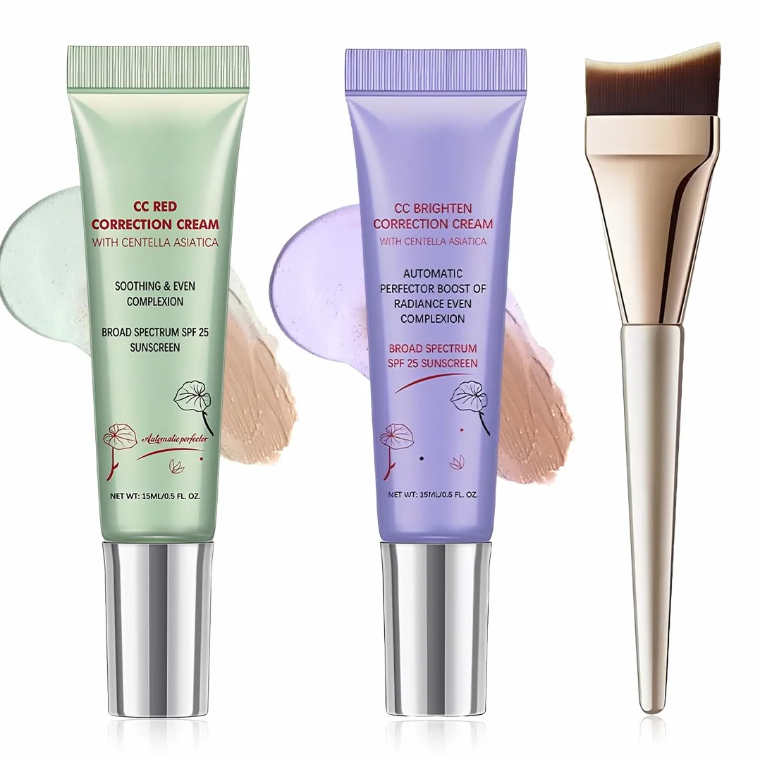 CC Crème Centella Asiatica Crème teintée visage 15 ml x 2 Correctrice Pinceau fond de teint