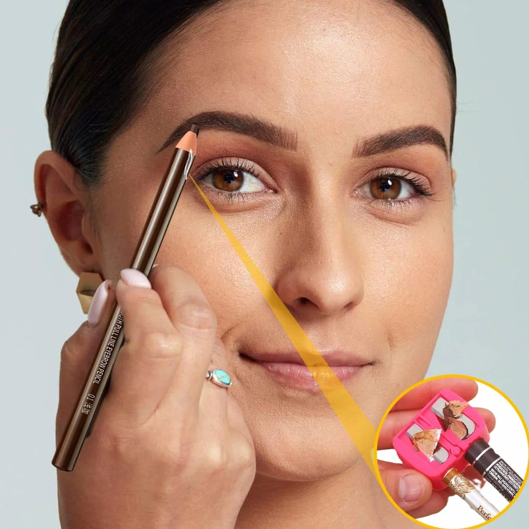 Taille Crayon Maquillage Double Trou 4 Pièces pour Eye-liner, Crayon à Lèvres, Sourcils