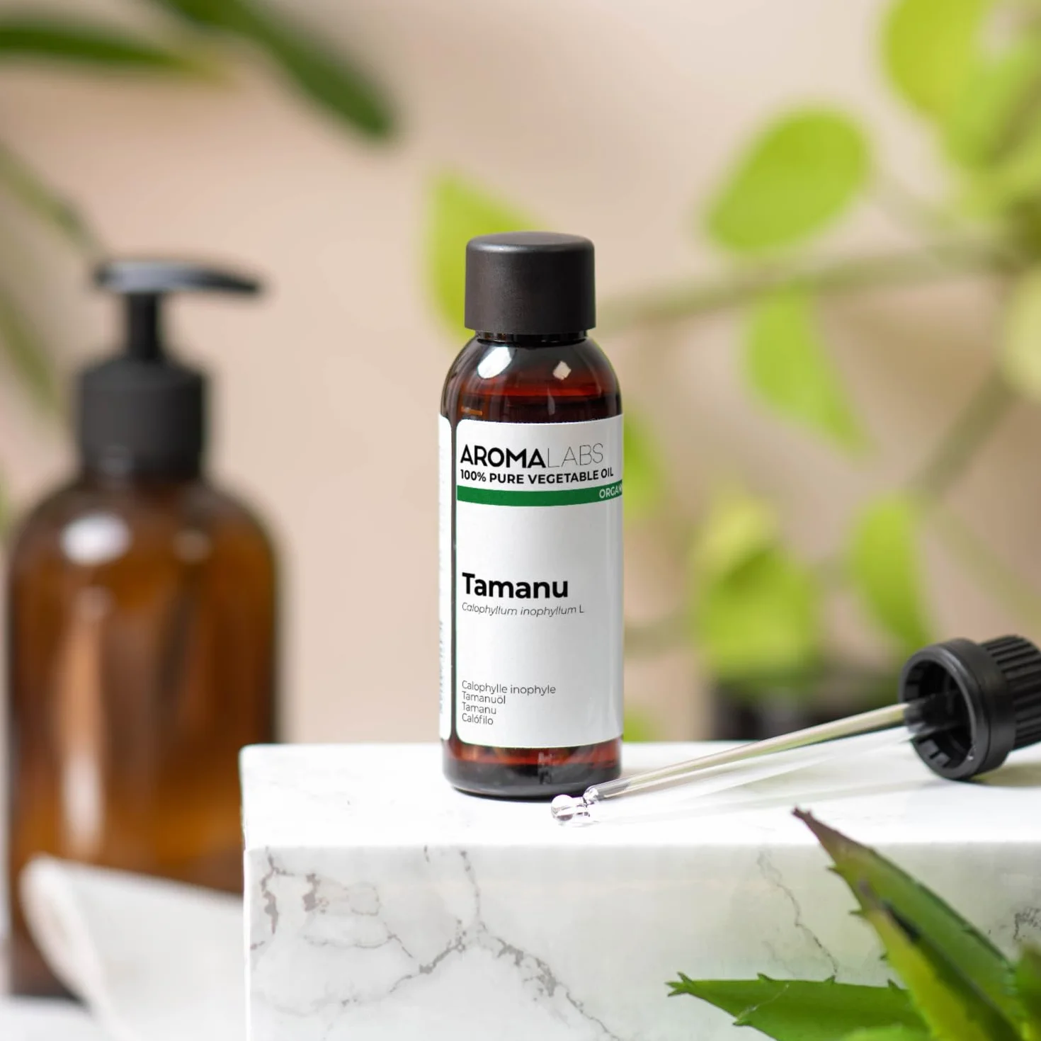Huile Végétale Vierge Certifiée Cosmos Calophylle Inophyle BIO 50 mL Aroma Labs Made in France