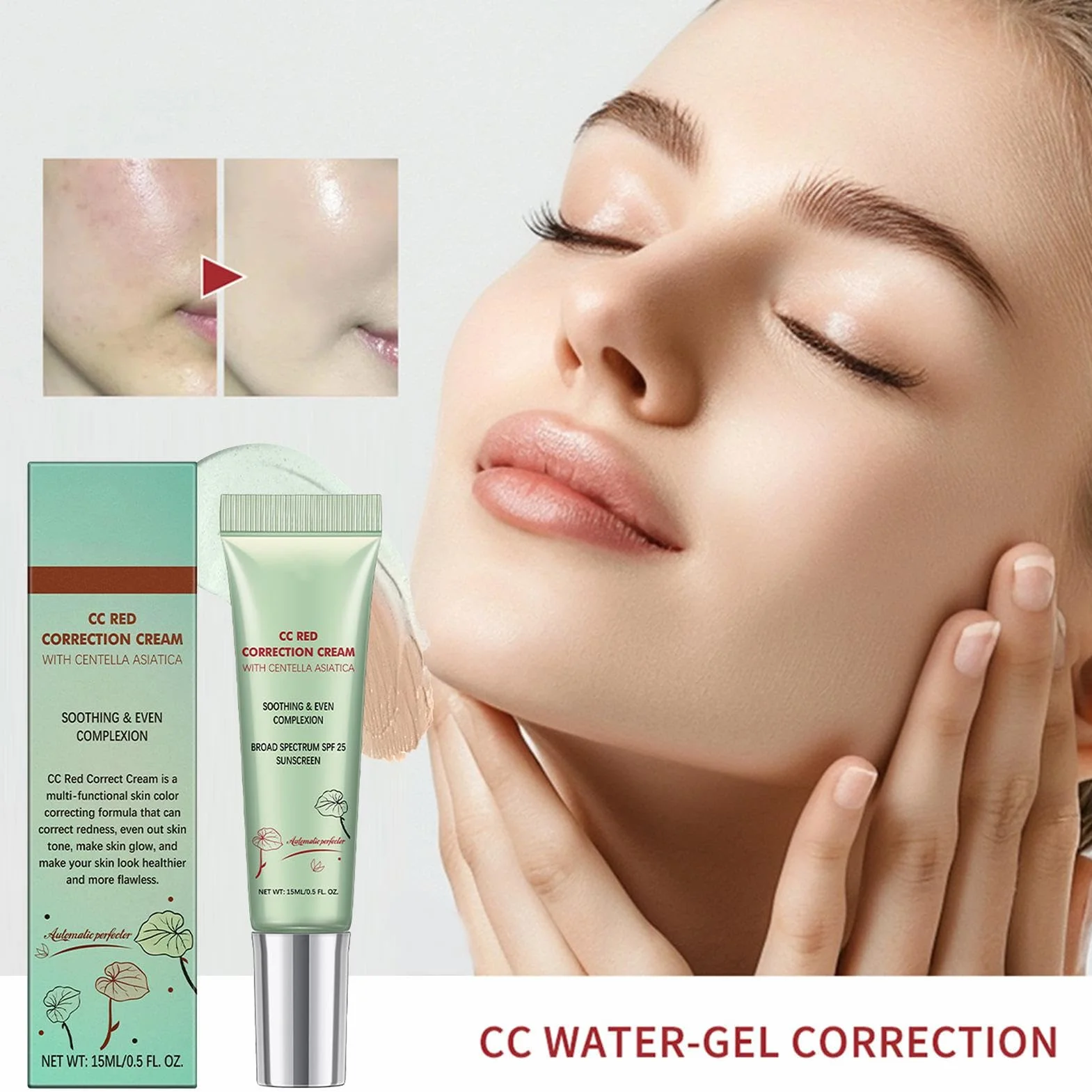 CC Red Correct Crème anti-rougeurs Centella Asiatica SPF 25 15 ml Soin visage coréen