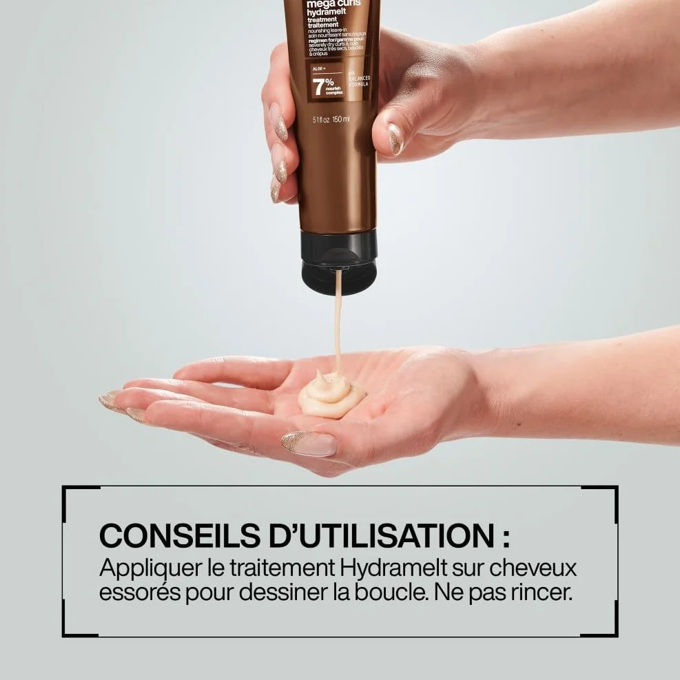 REDKEN - Soin Nourrissant & Hydratant Sans Rinçage - Définit Les Boucles 72h - Vegan & Sans Sulfates - Aloe Vera - Cheveux Très Secs, Bouclés À Crépus - All Soft Mega Curls - Hydramelt - 150 ml