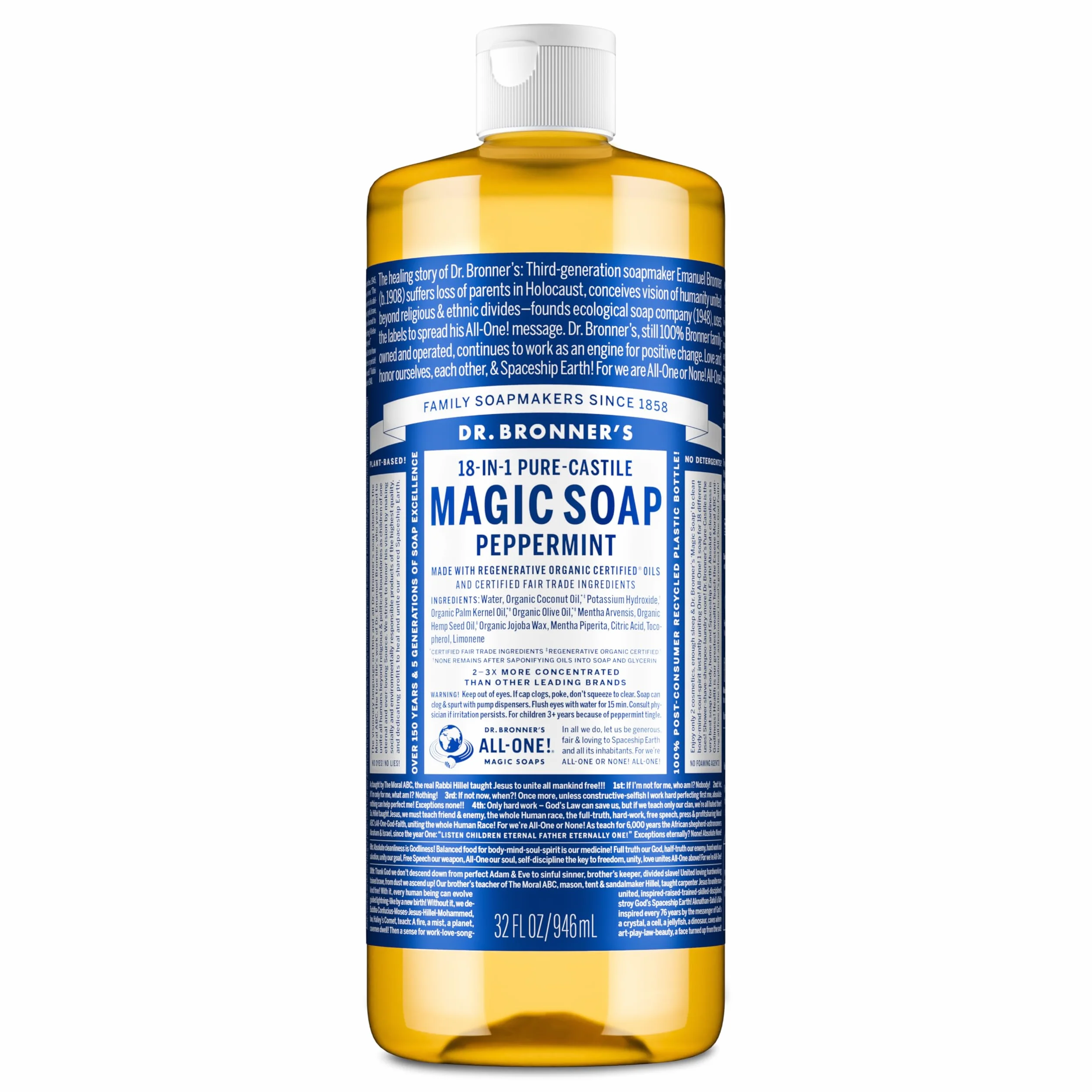DR BRONNER'S SAVON LIQUIDE MENTHE POIVRÉE 945 ML