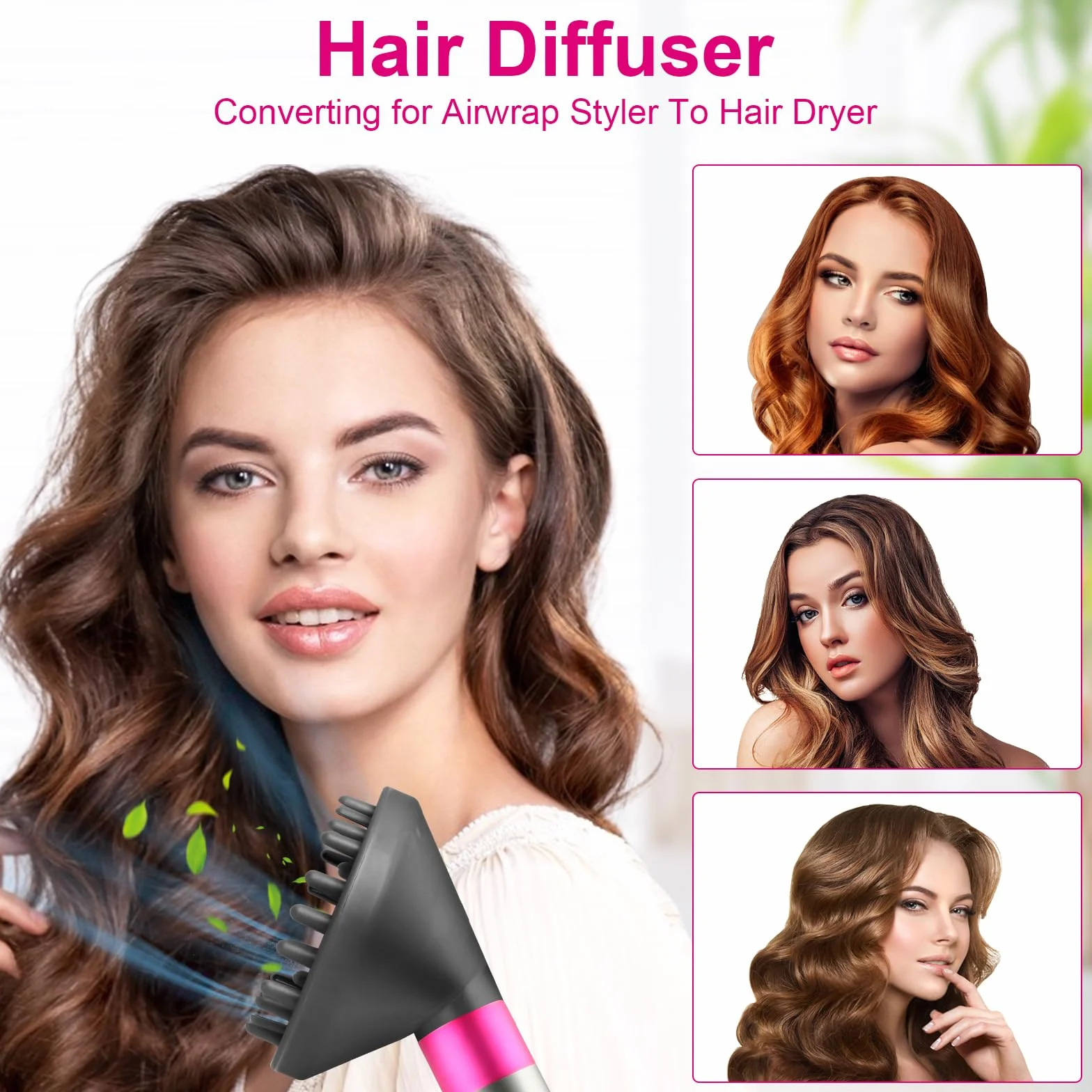 Diffuseur pour Dyson Airwrap Styler HS01 HS05 Accessoire, conversion pour Dyson Airwrap Styler en sèche-cheveux