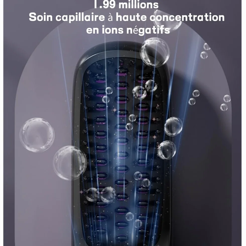 Brosse à Lisser Rechargeable Portable 3 Températures Chauffage Rapide Affichage LCD