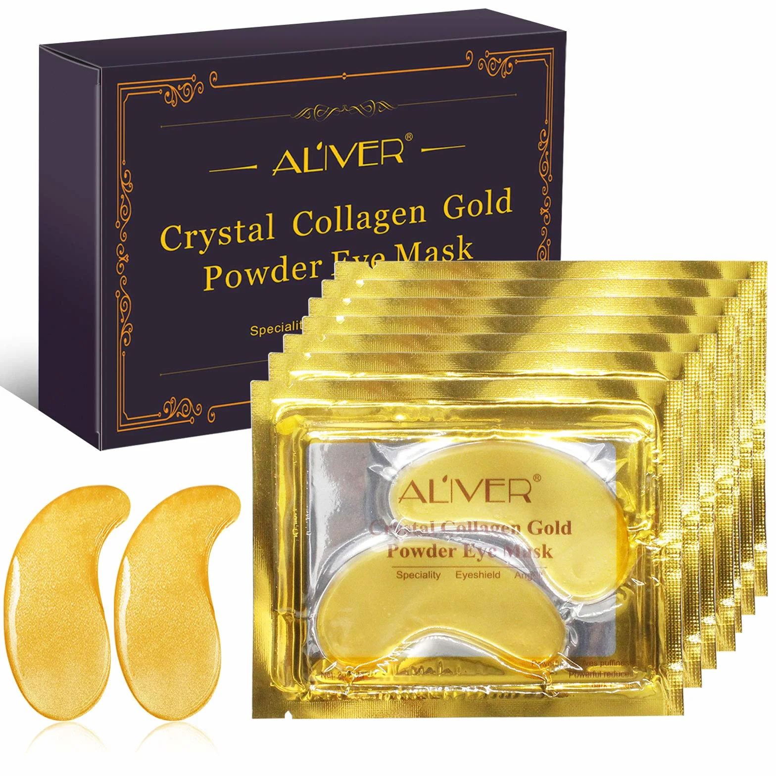 Masque oculaire 24K Gold, patch anti-âge, hydratant au collagène, sous le gel oculaire