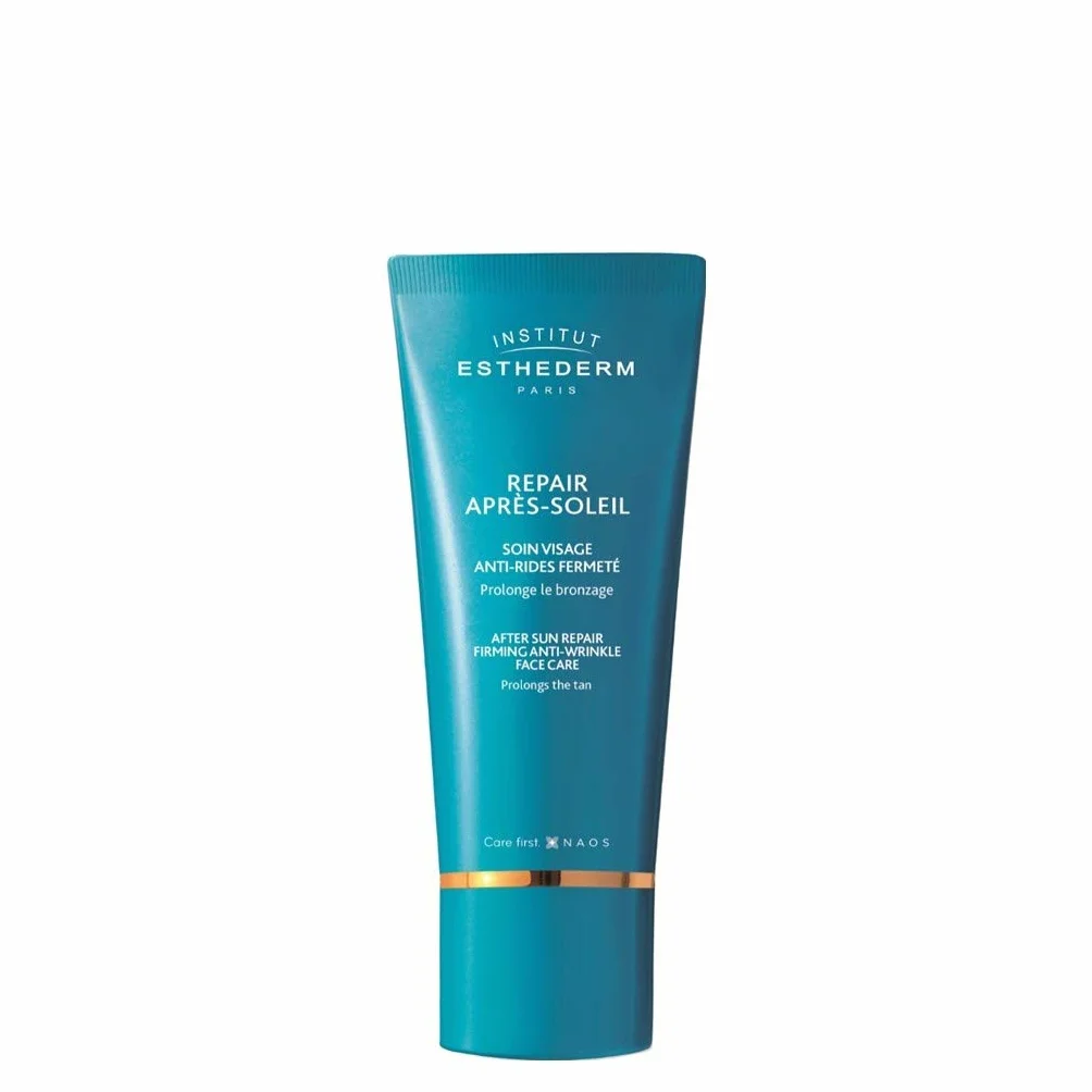 Institut Esthederm - Repair Après Soleil - Soin Visage Anti-rides et Fermeté - Répare et Hydrate - Apaise les Expositions Intenses, les Coups de Soleil - Tube 50ml