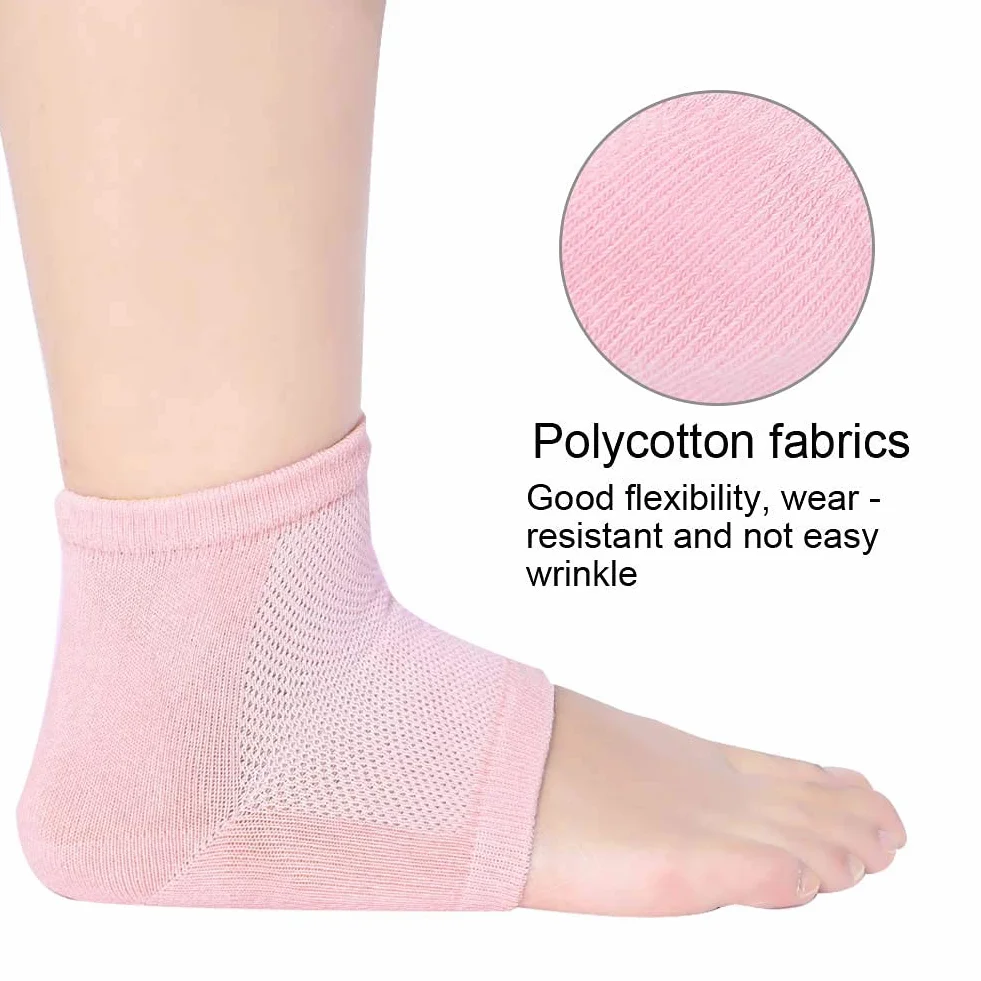 Chaussettes talon gel pour fasciite plantaire, protection éperon calcanéen, orteils ouverts