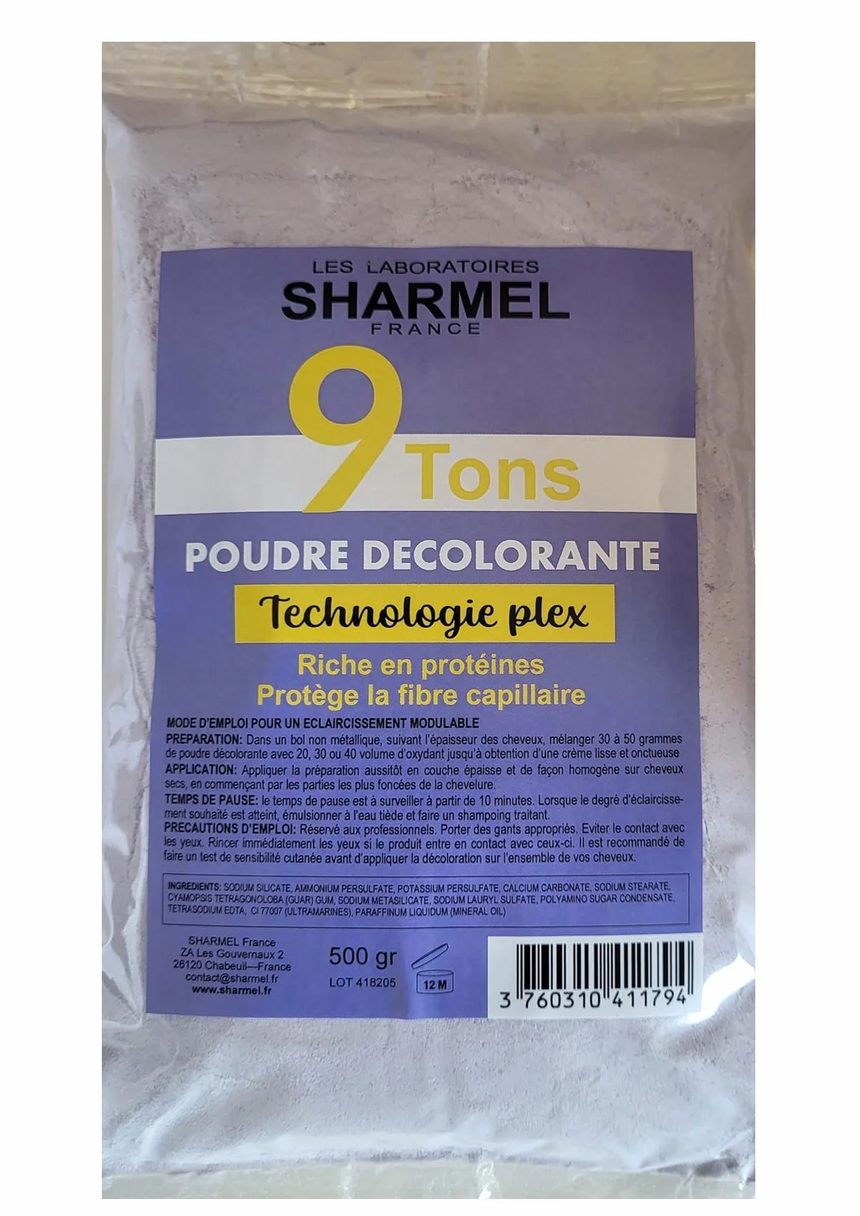 POUDRE DECOLORANTE 9 TONS AVEC TEHNOLOGIE PLEX HAUTE PROTECTION 500GR