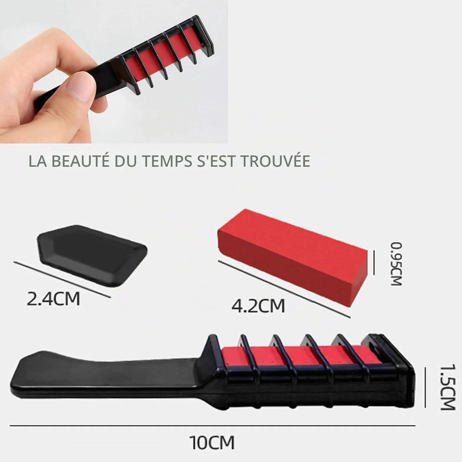 Craie Capillaire Lavable 10 Couleurs Peigne à Cheveux Teinture Temporaire Fête Cosplay
