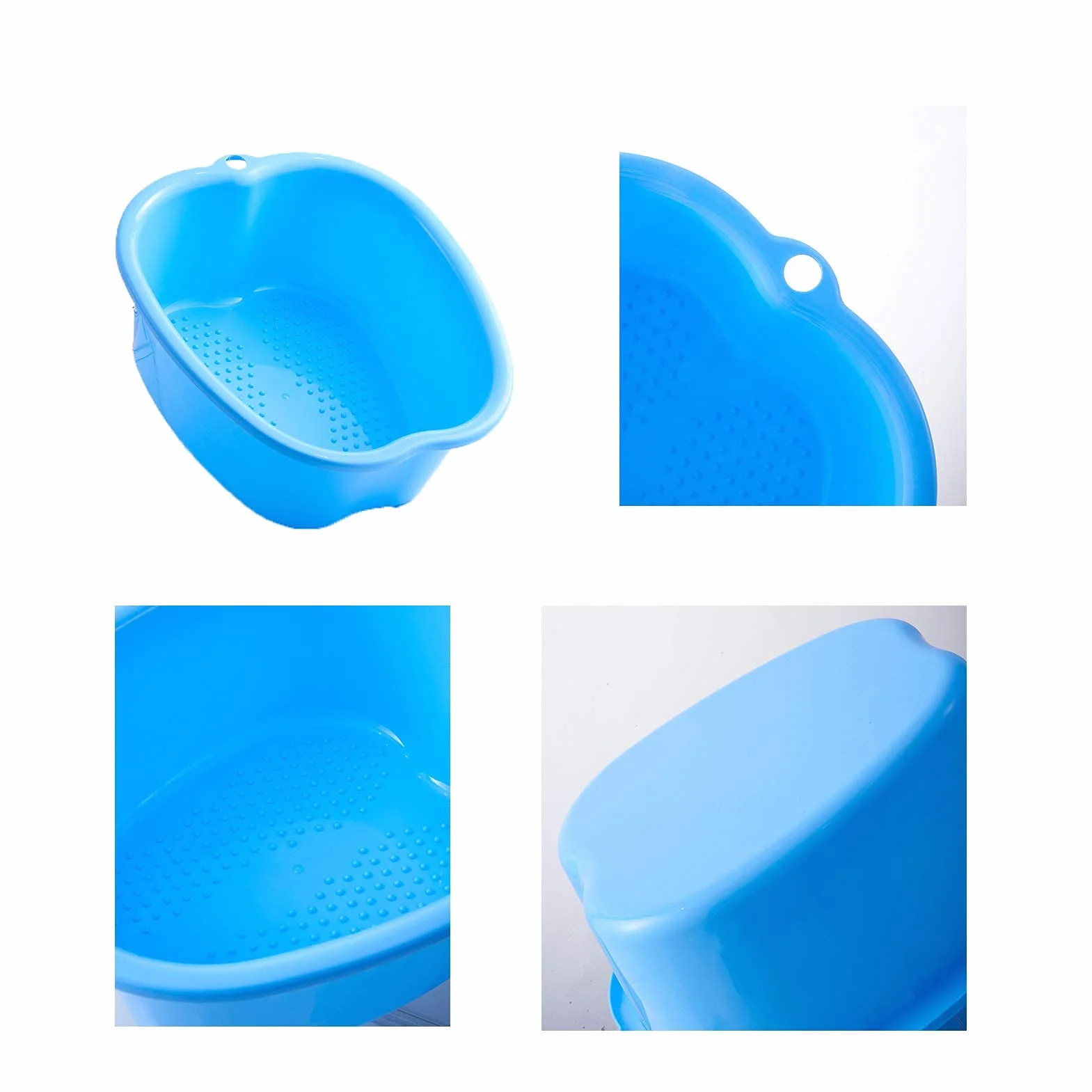 Bassin de Bain de Pieds, Spa d'eau et Massage des Pieds, pour Pédicures Tremper Les Pieds Détox et Massage, éPais et Robuste Bassine Pied Parfait Pour Tremper Les Pieds (Blue)