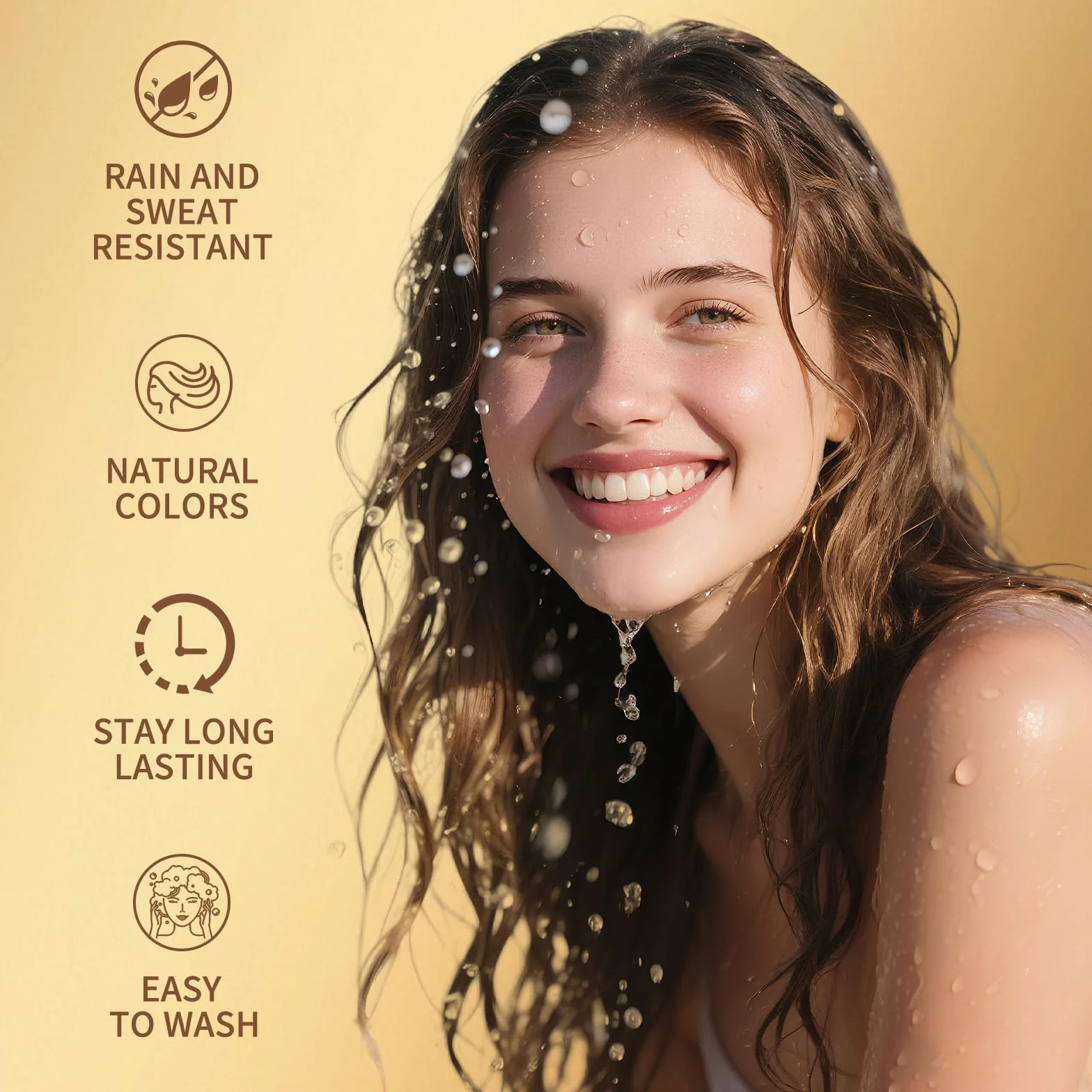 Poudre capillaire marron moyen 4 g correcteur imperméable épaississant cheveux racines clairsemés
